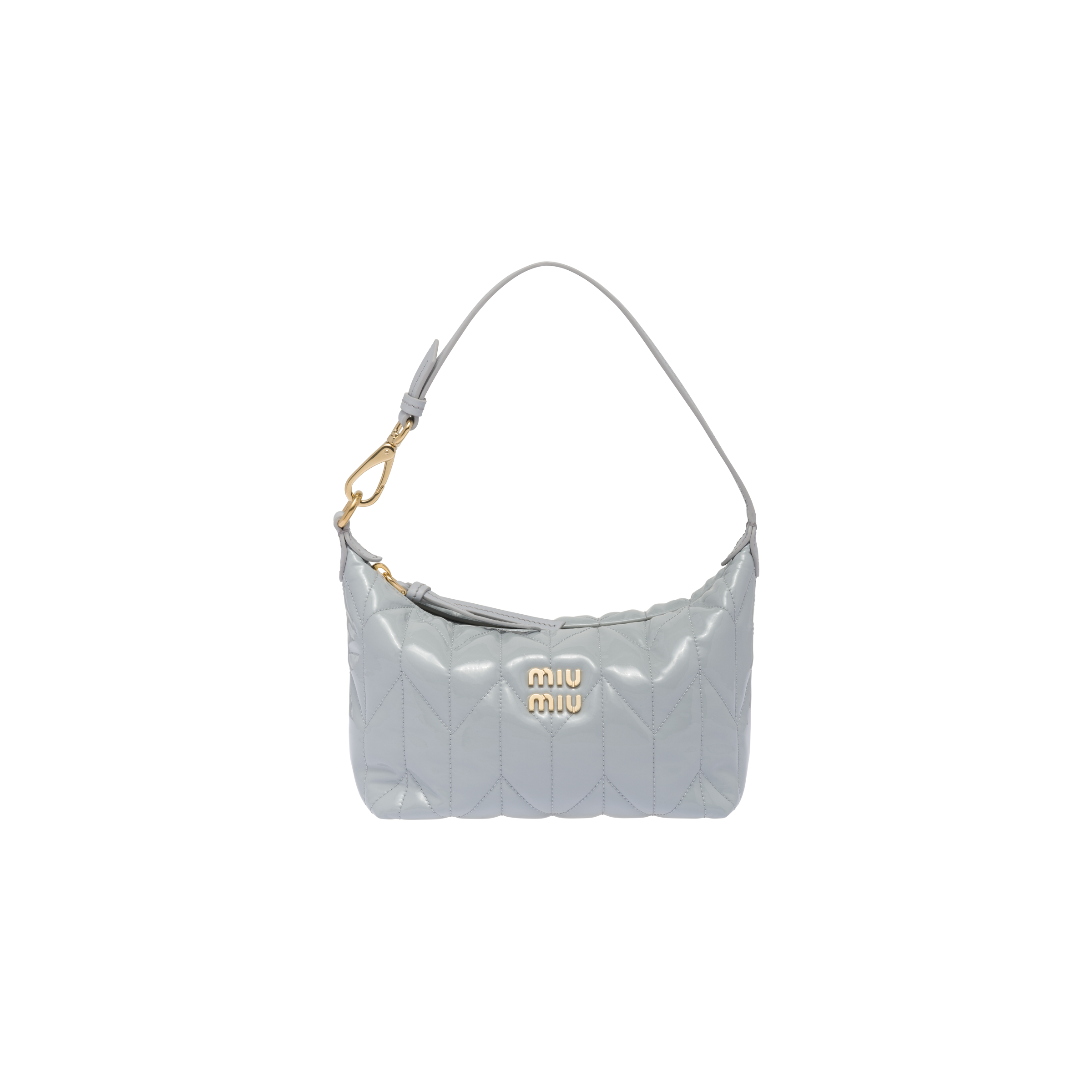 Miu Miu Miu Spirit Matelassé Patent Leather Minibag In Cornflower