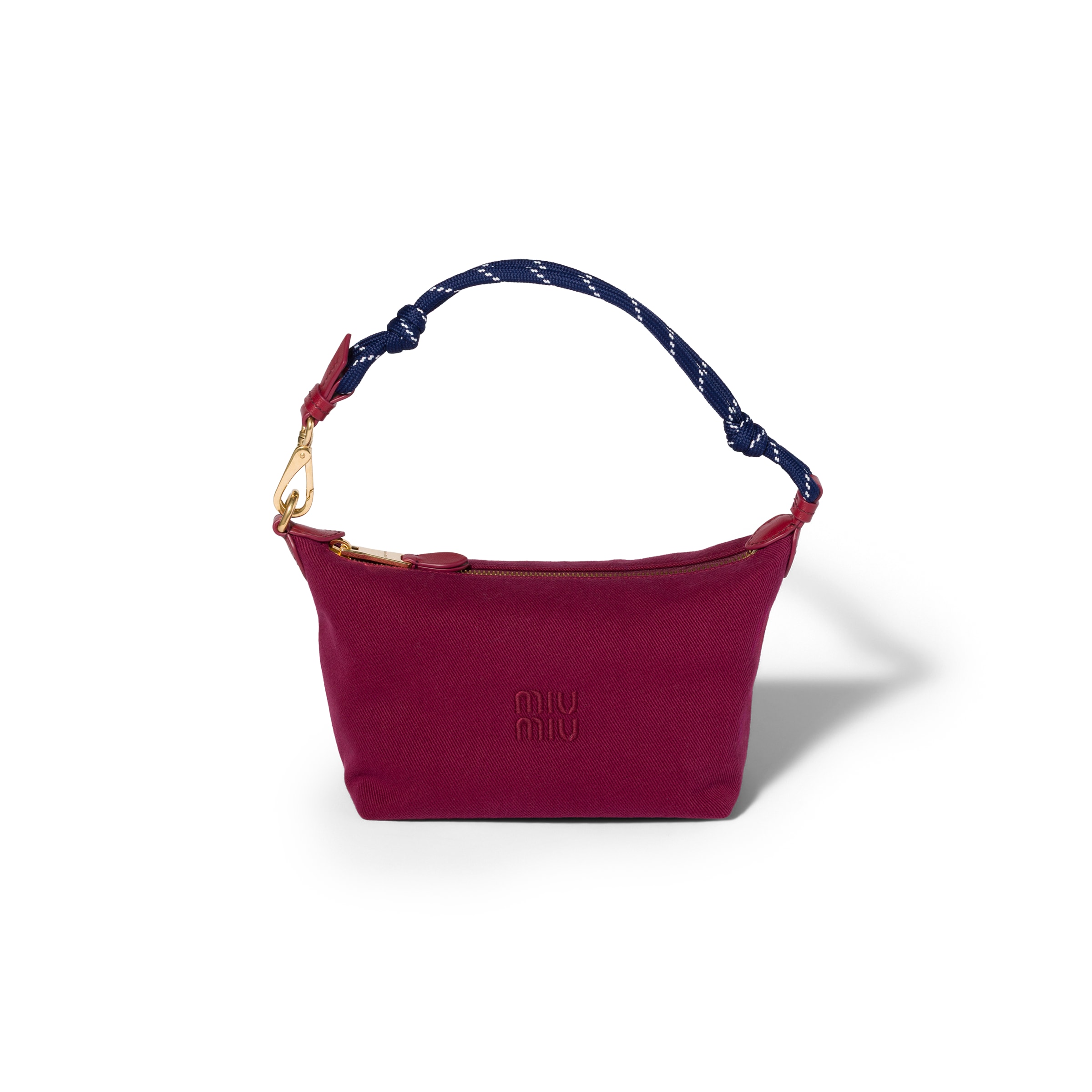 Miu Miu Gabardine Pouch, Woman, Cherry/baltic Blue