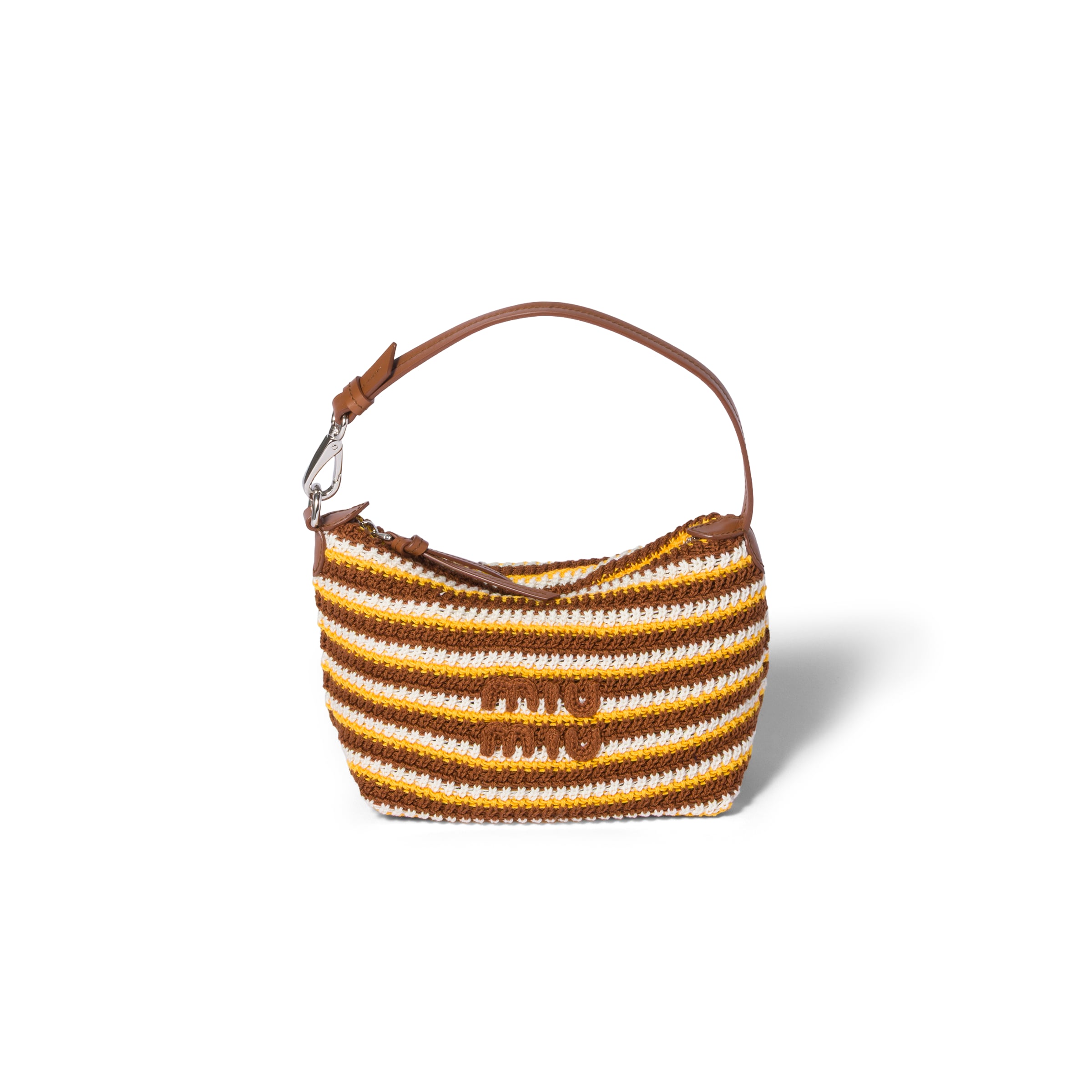 Miu Miu Crochet Pouch, Woman, Cognac/yellow