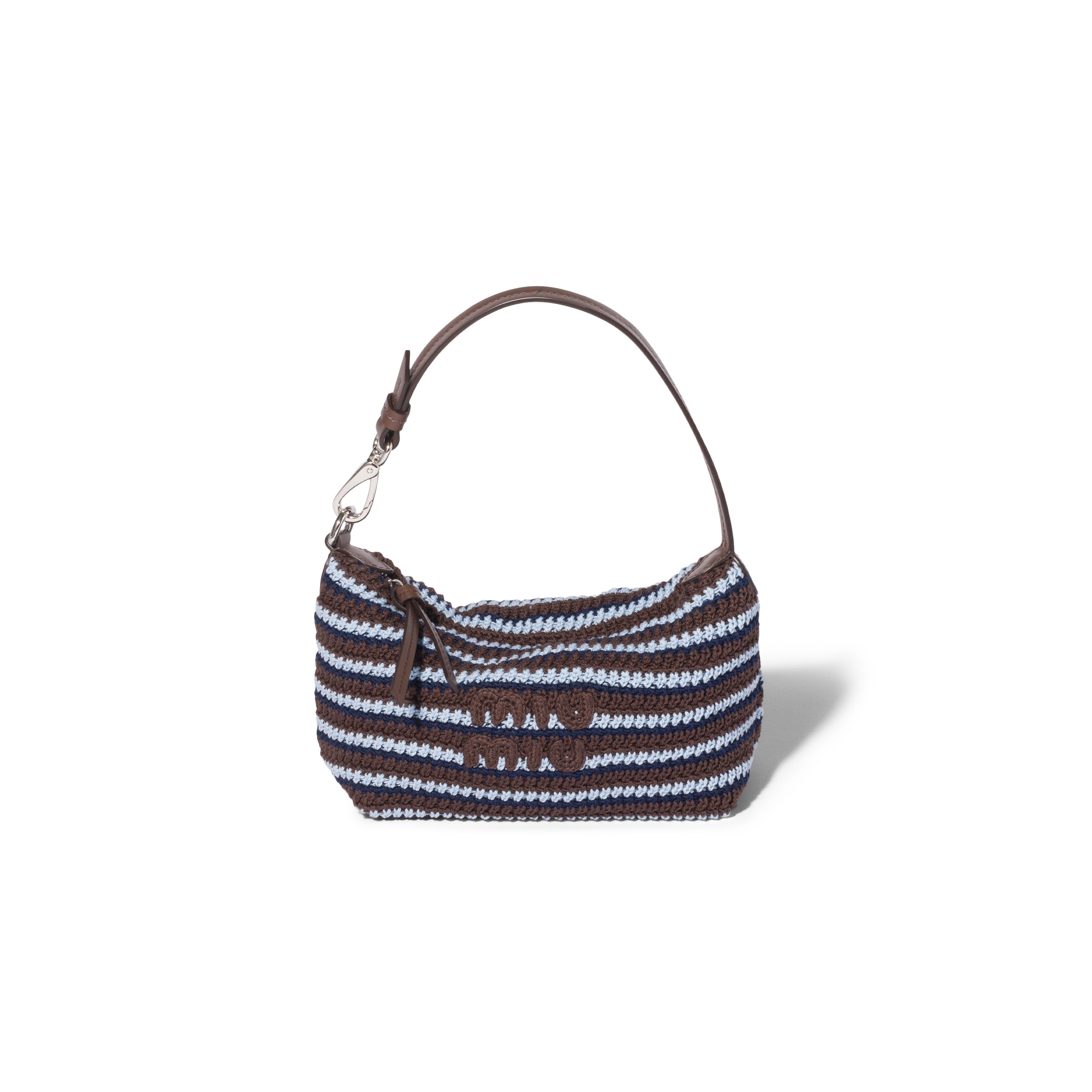 Miu Miu Crochet Pouch, Woman, Cocoa Brown/celeste