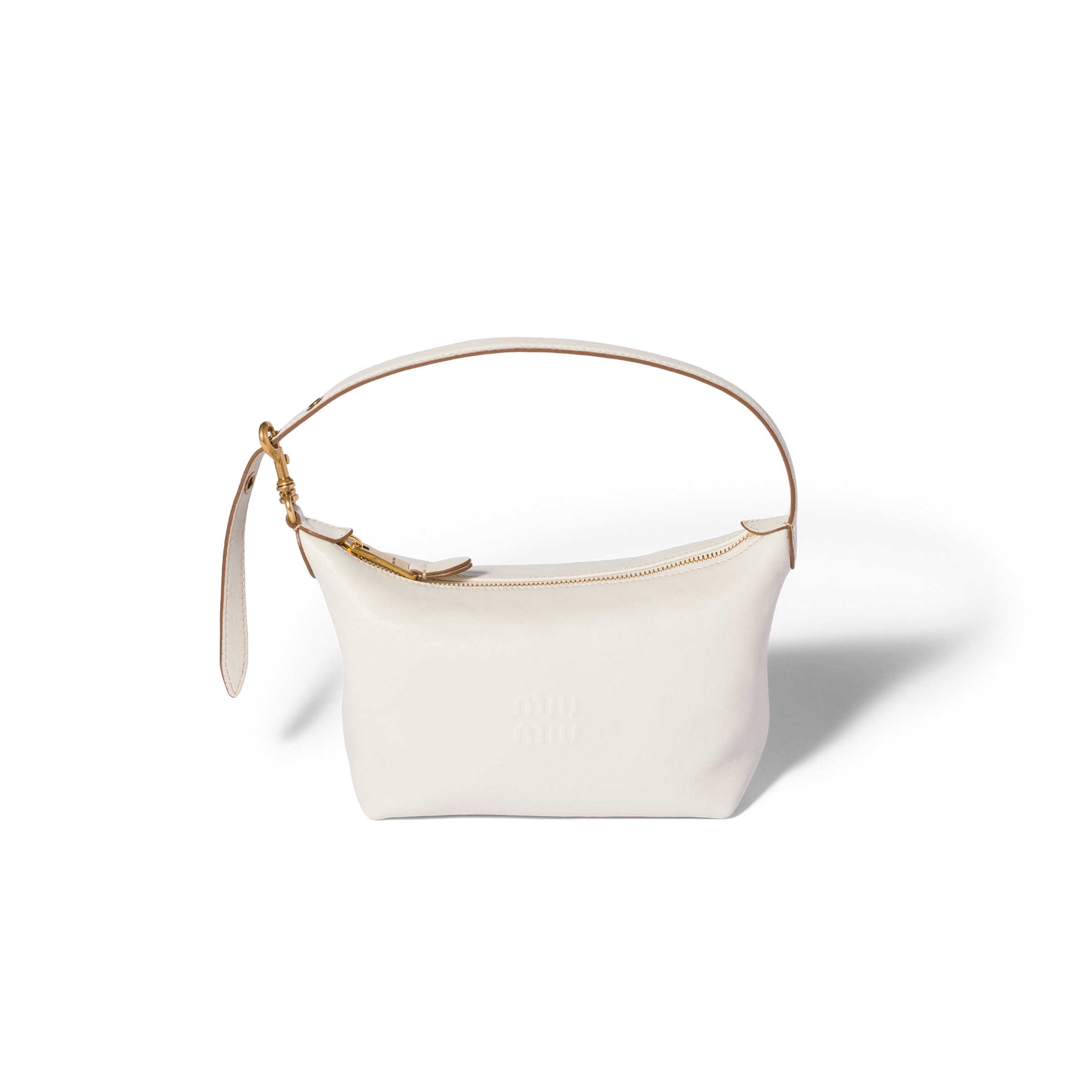 Miu Miu Nappa Leather Pouch In White