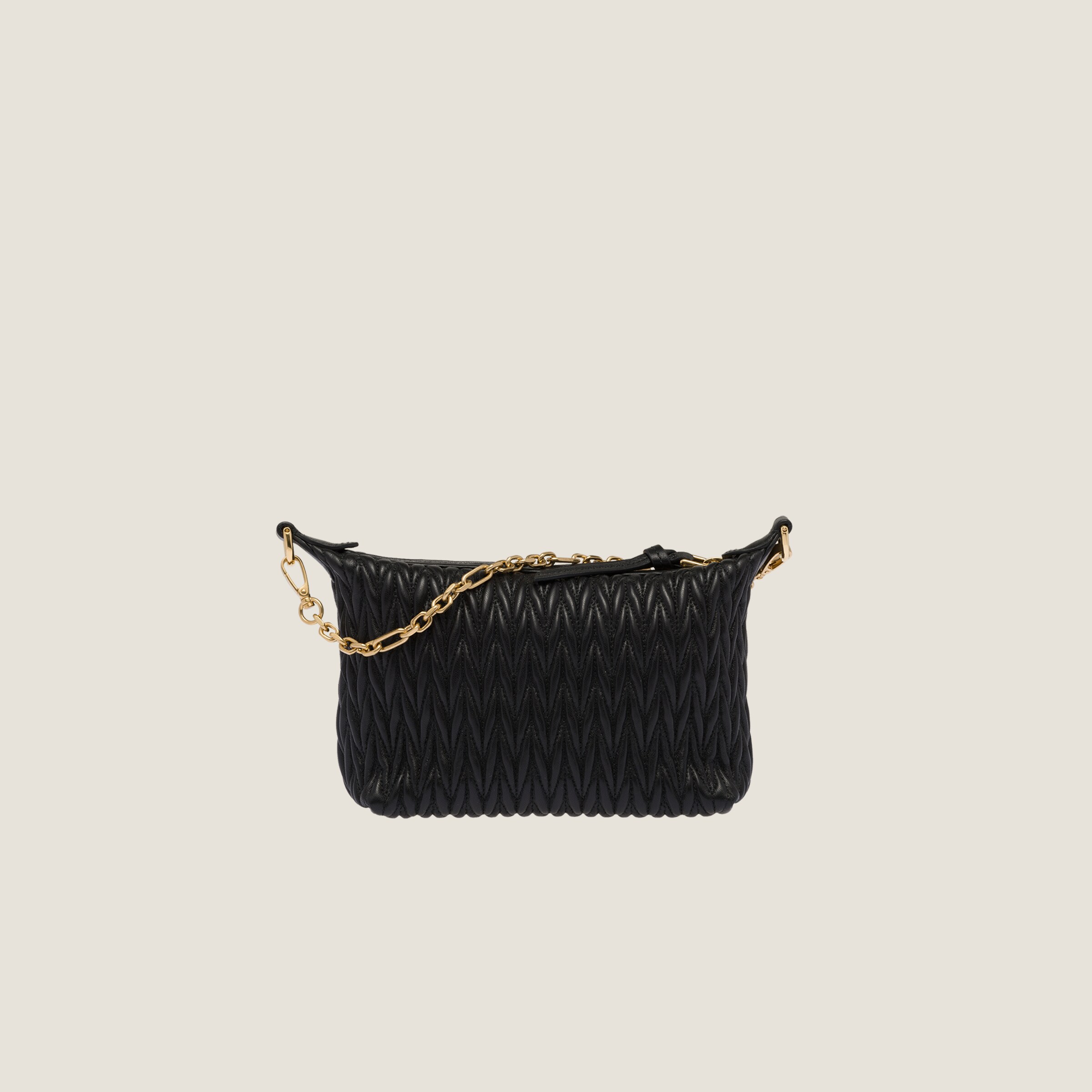Black Miu Spirit Matelassé Leather Mini Bag Miu Miu