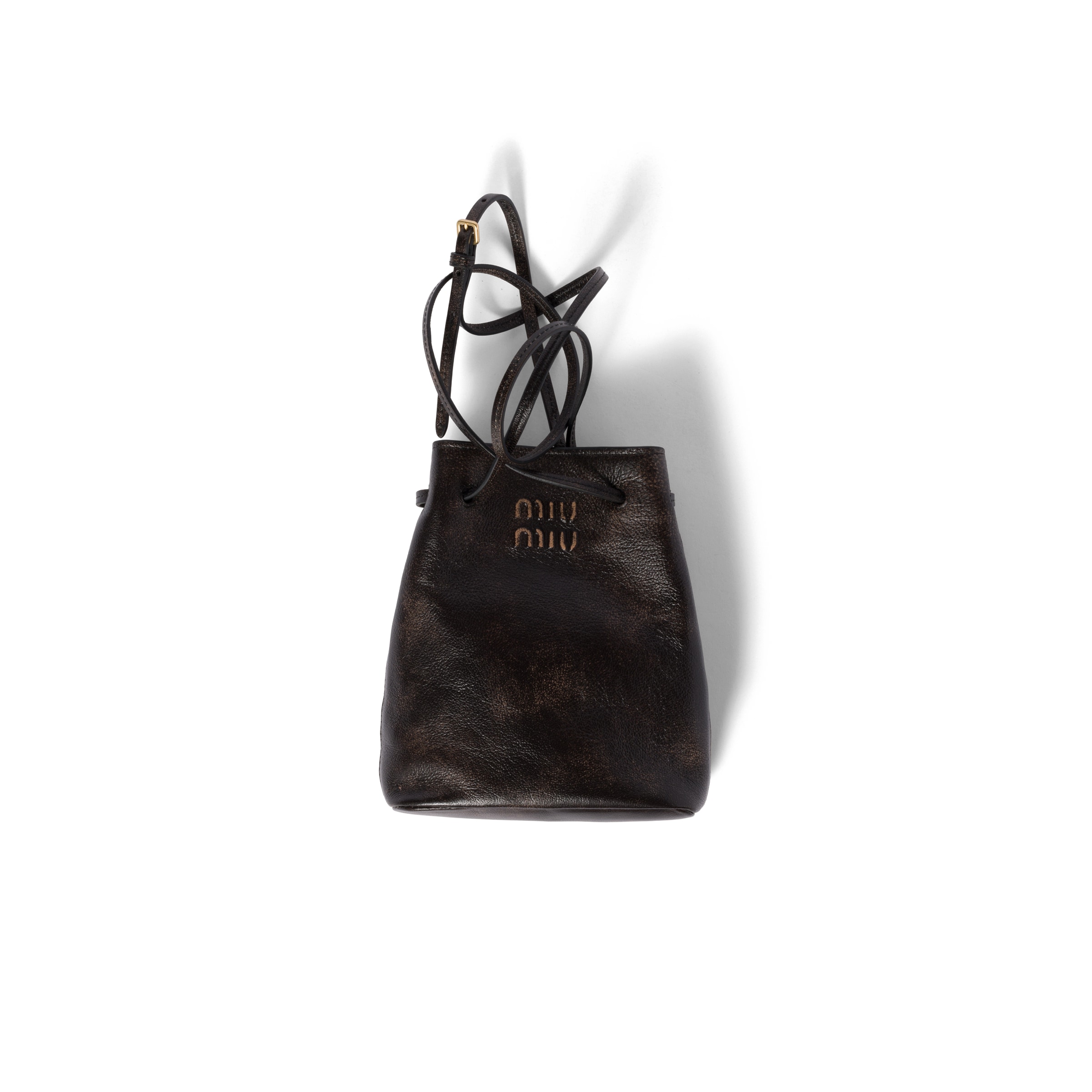 Miu Miu Nappa Leather Pouch, Woman, Coffee