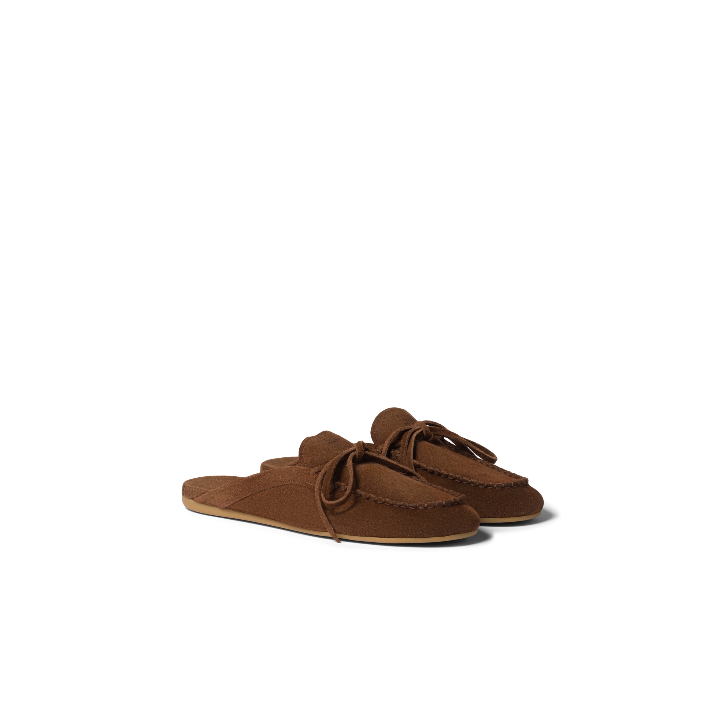 Miu Miu Suede Deck Mules, Woman, Cocoa Brown, Size 38,5