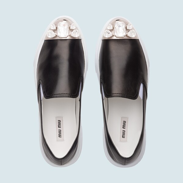 miu miu leather sneakers
