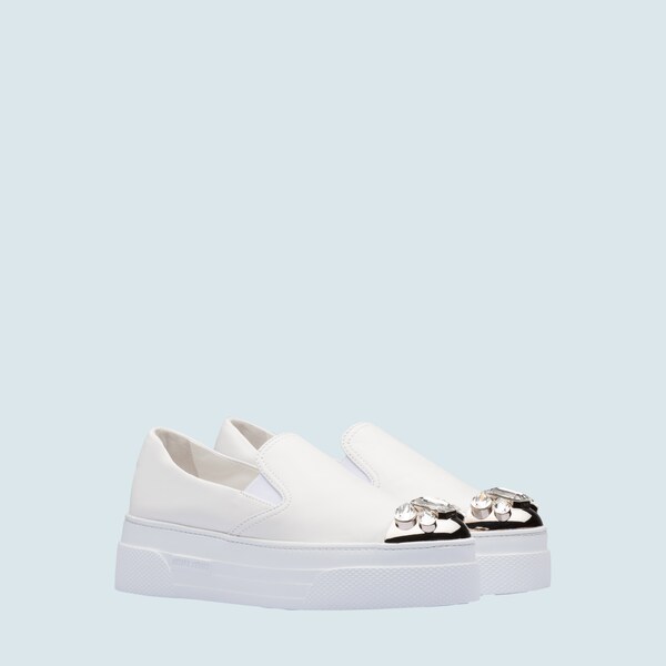 miu miu leather sneakers