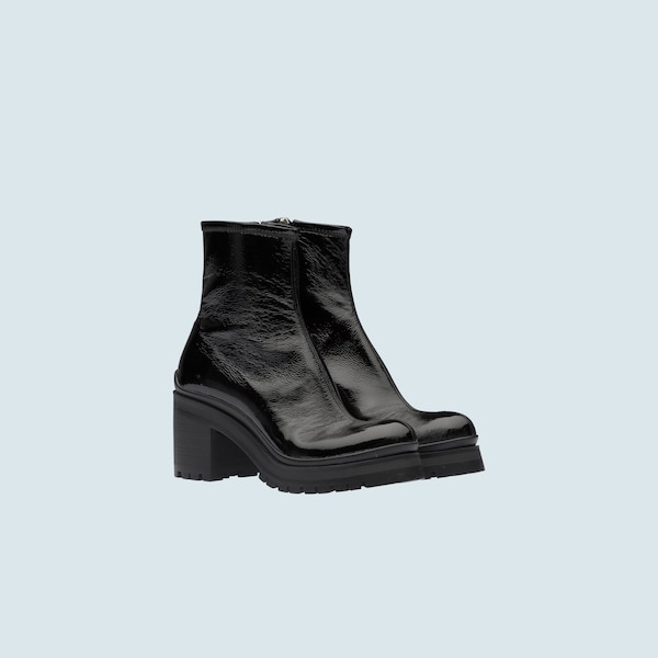 Technical patent fabric booties | Miu 