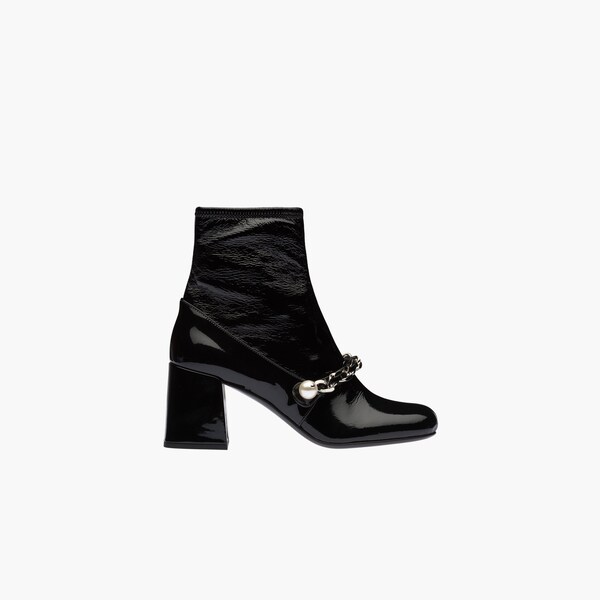miu miu patent leather booties