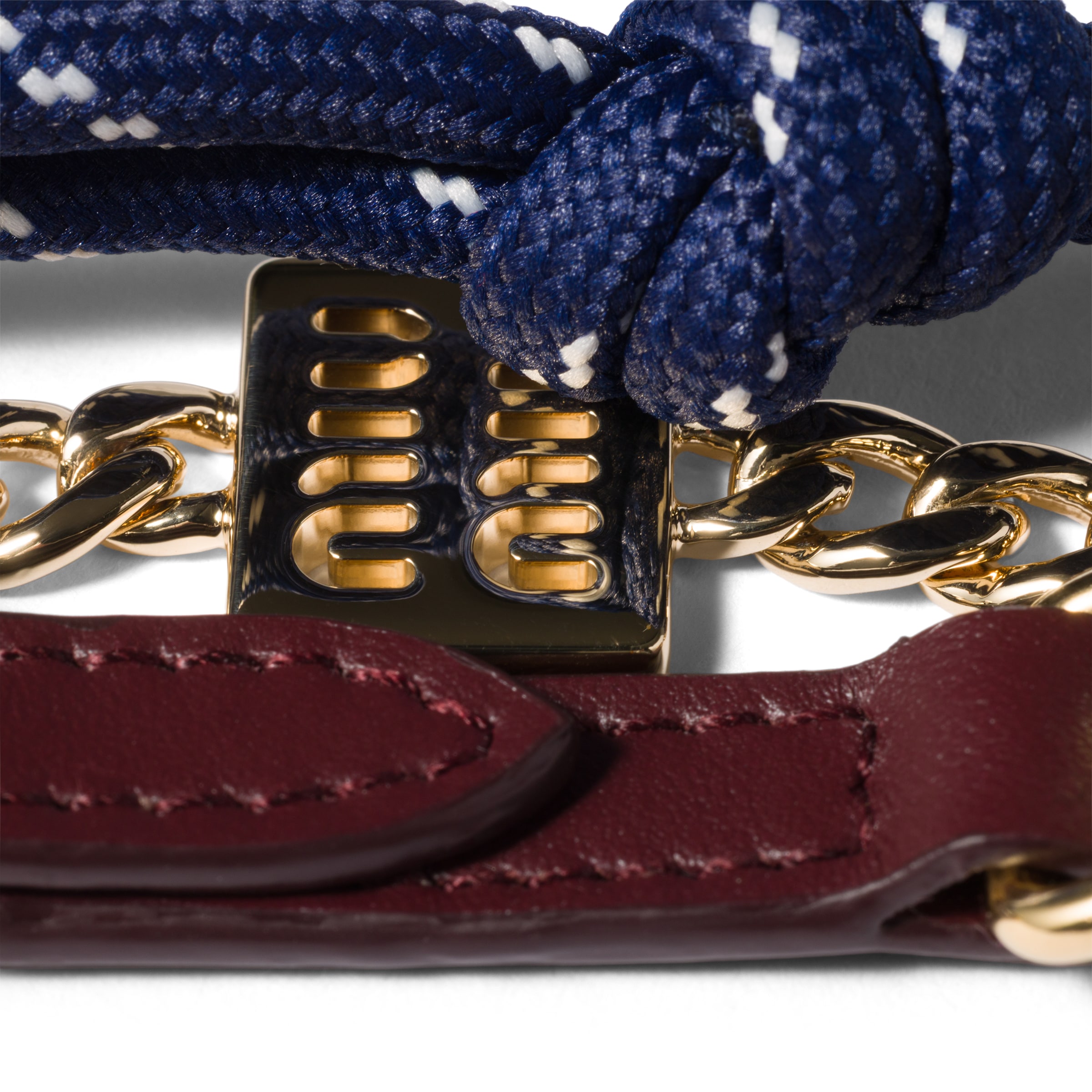 Miu Miu Logo-detail Keyring In Multi