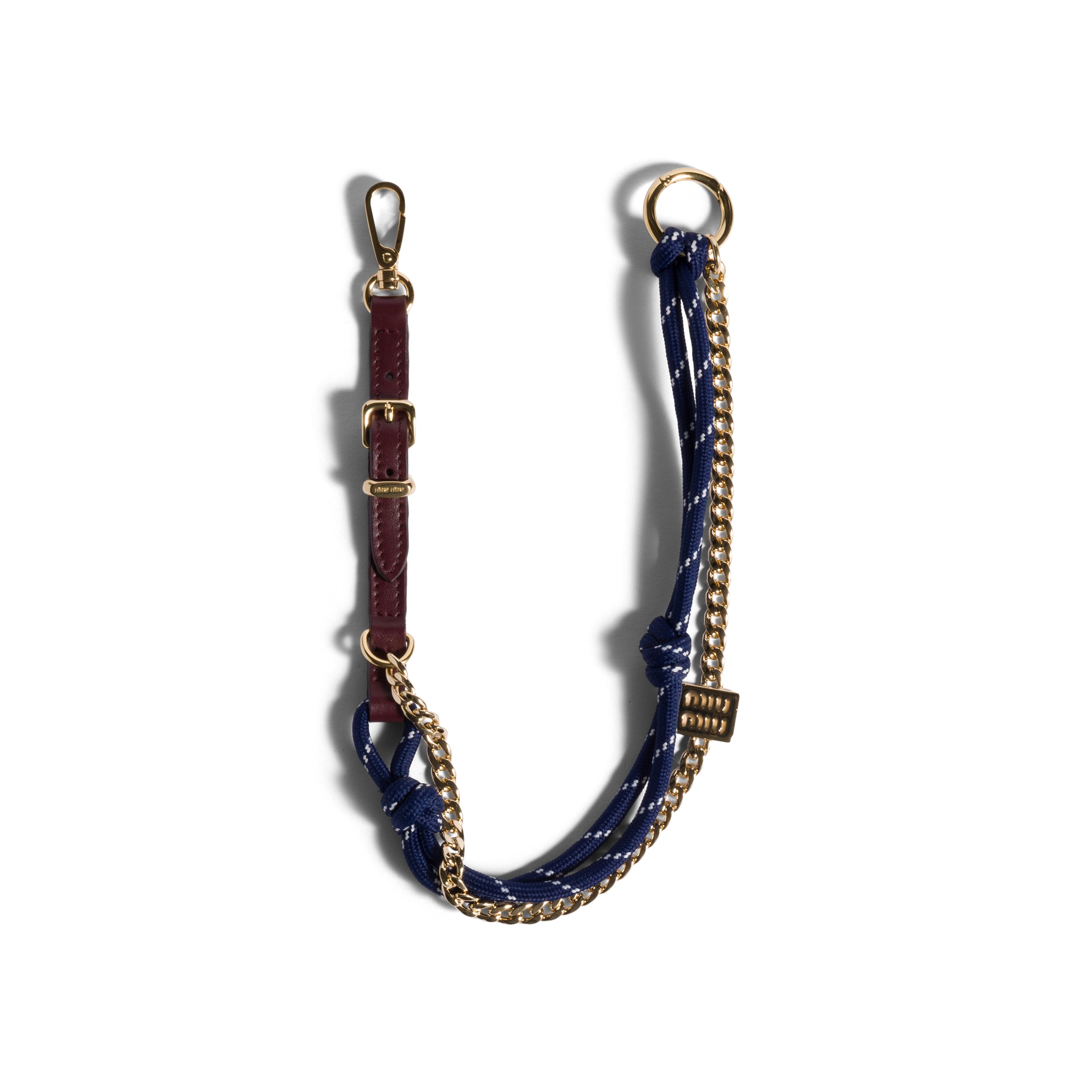 Miu Miu Logo-detail Keyring In Multi