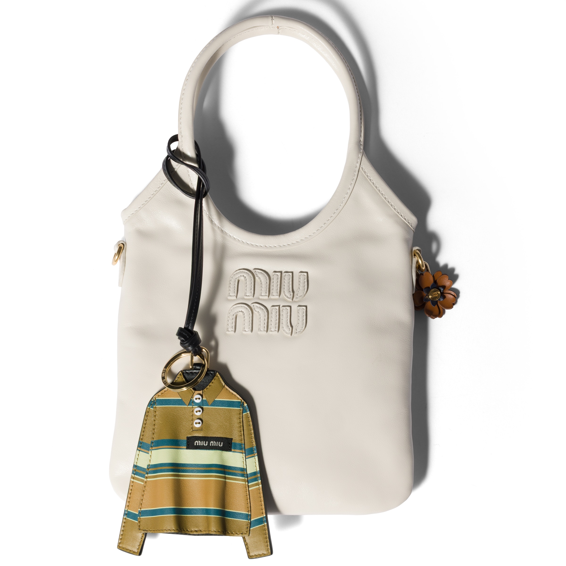 Miu Miu Leather Key Ring Trick In Multi