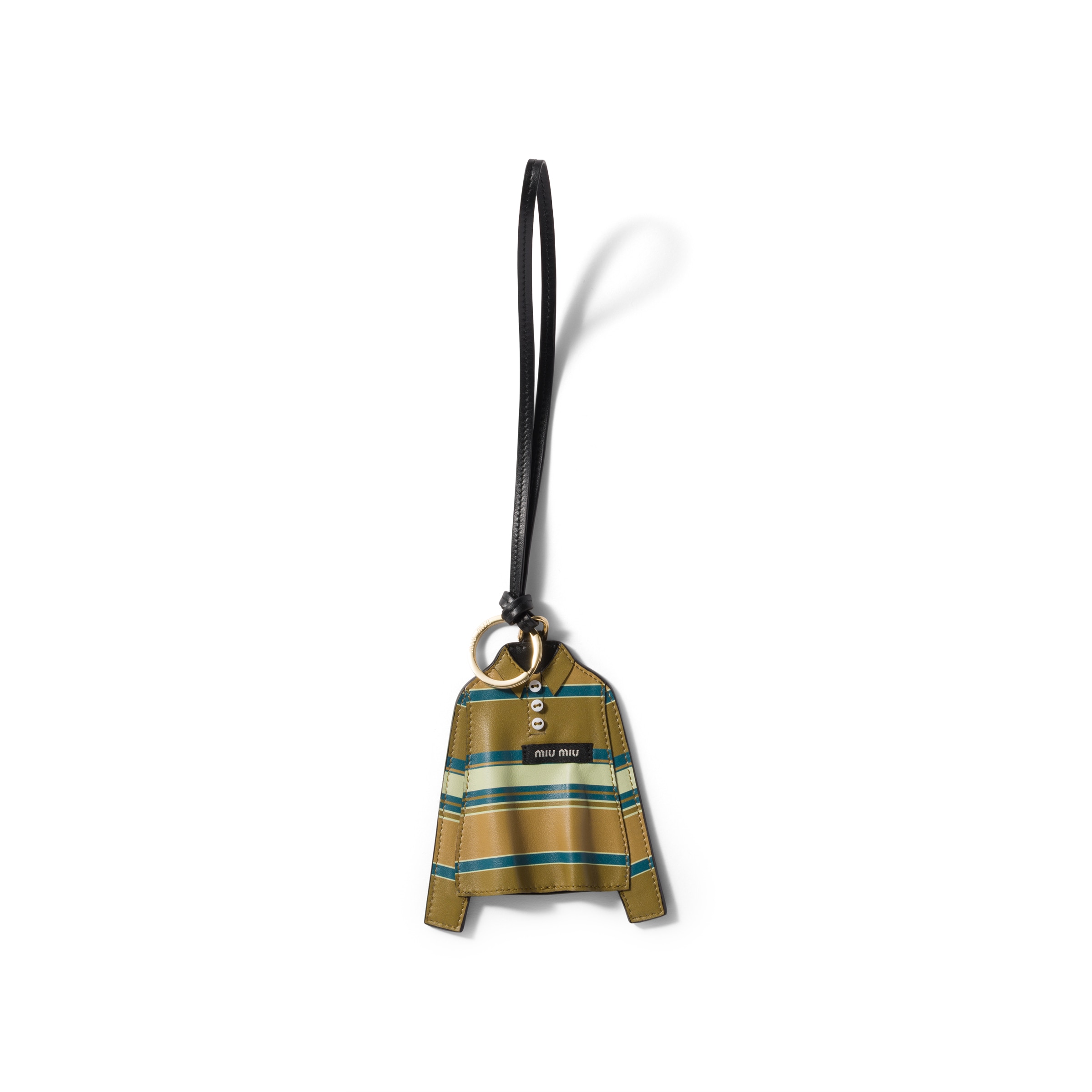 Miu Miu Leather Key Ring Trick, Woman, Mustard
