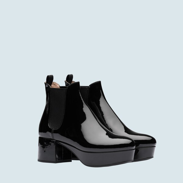 black patent leather boots