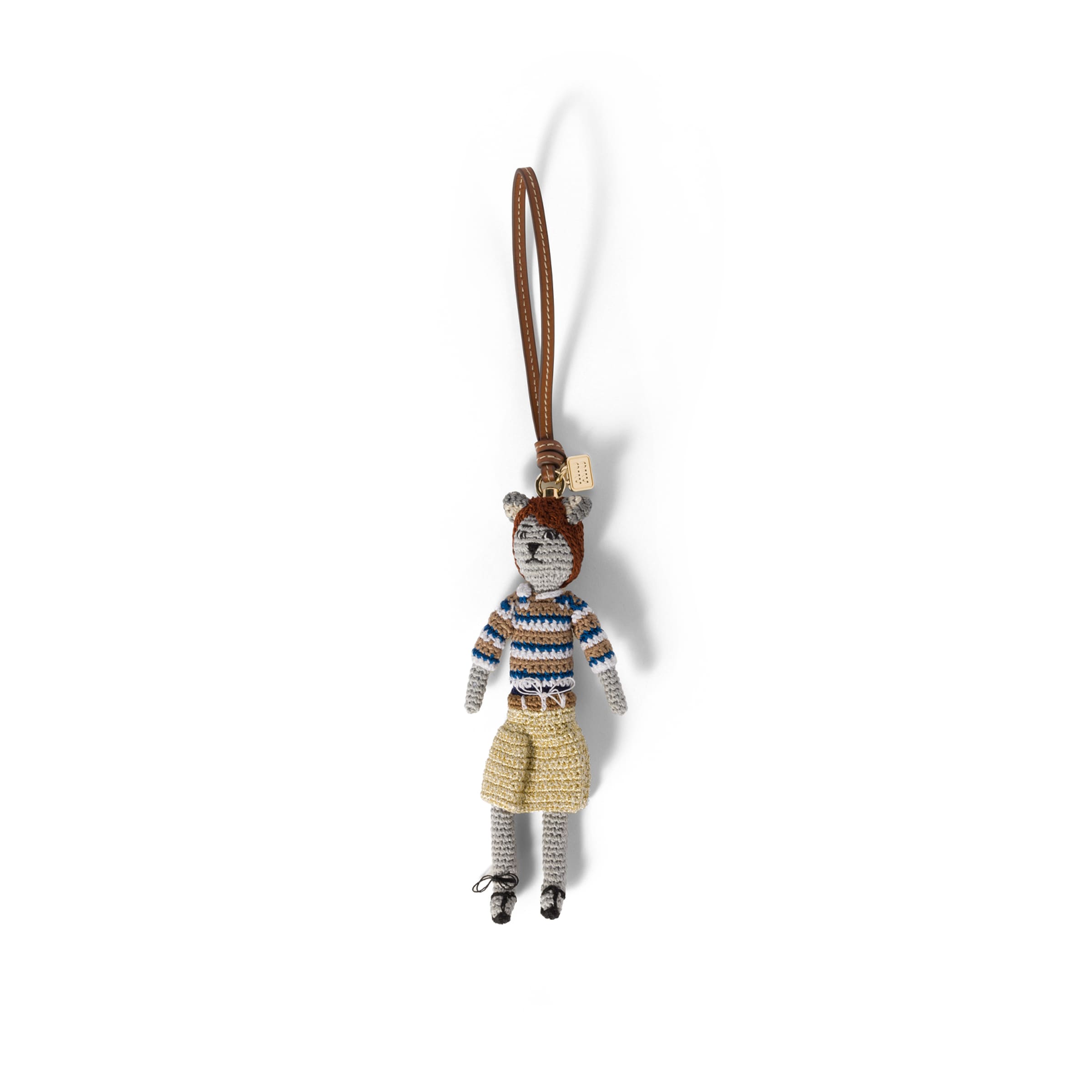 Miu Miu Technical Yarn Trick In Tan/gold
