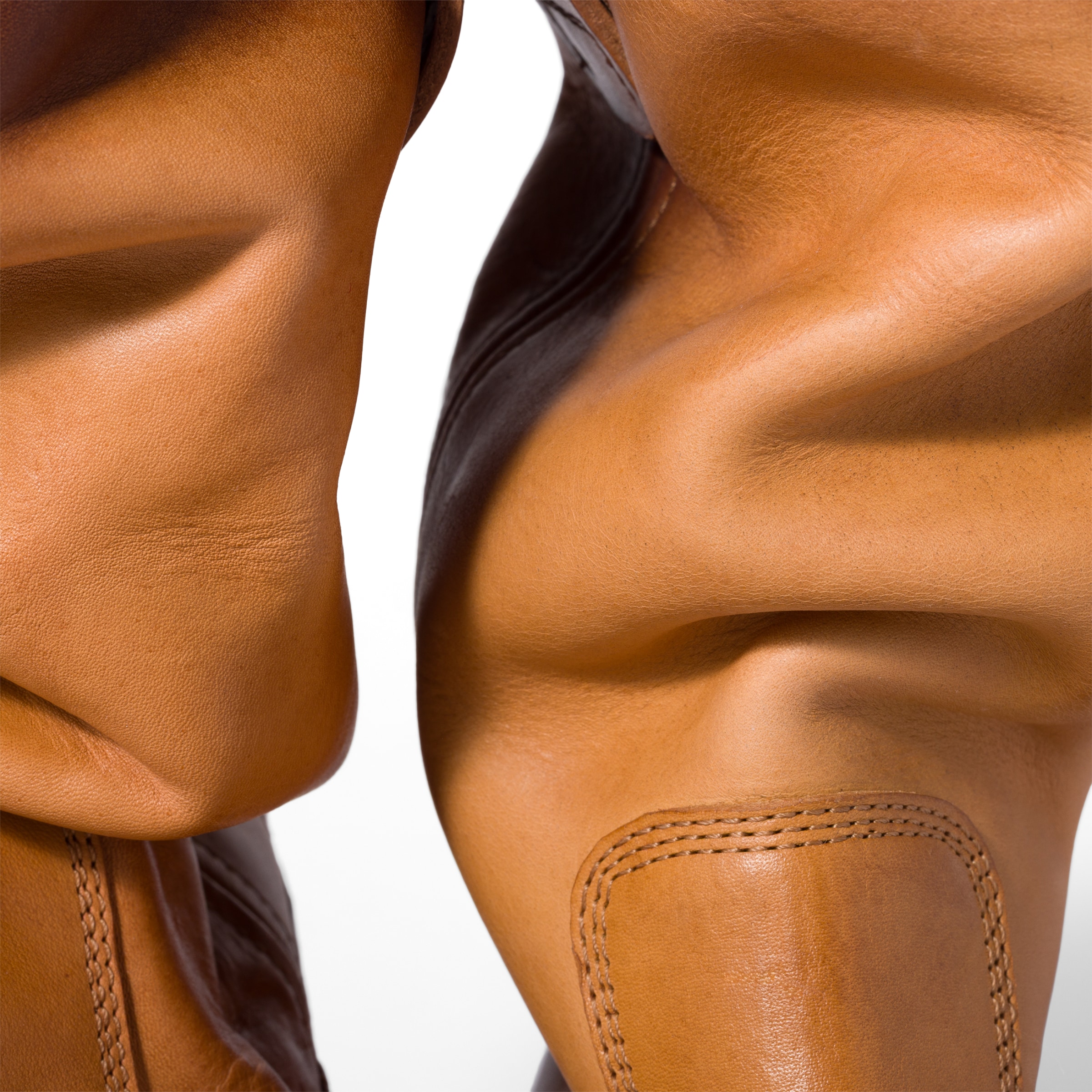 Miu Miu Leather Ankle Boots Round Toe Pull Tab In Brown