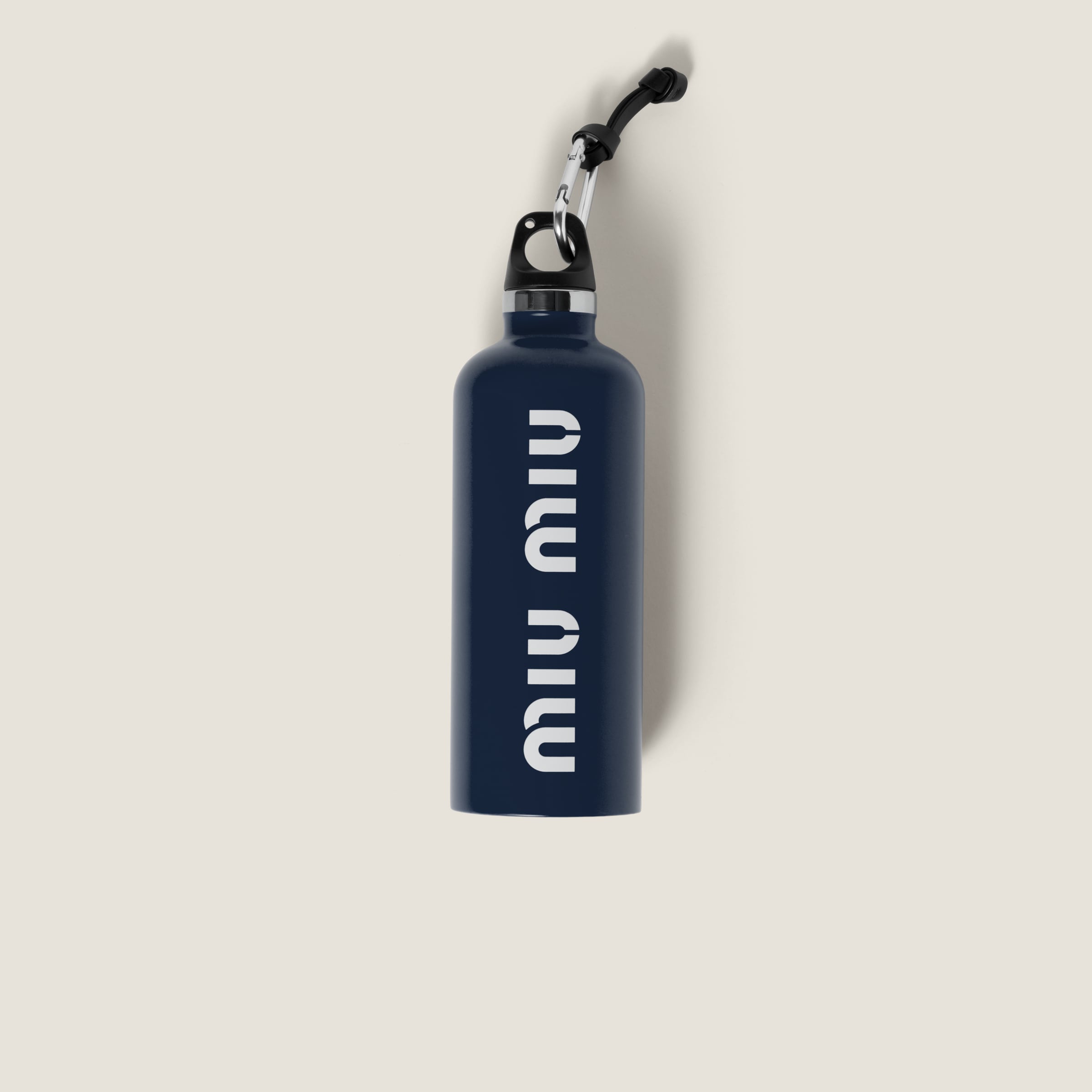 Miu Miu Stainless Steel Water Bottle In Baltic Blue/white