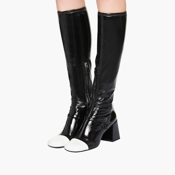 miu miu patent leather booties