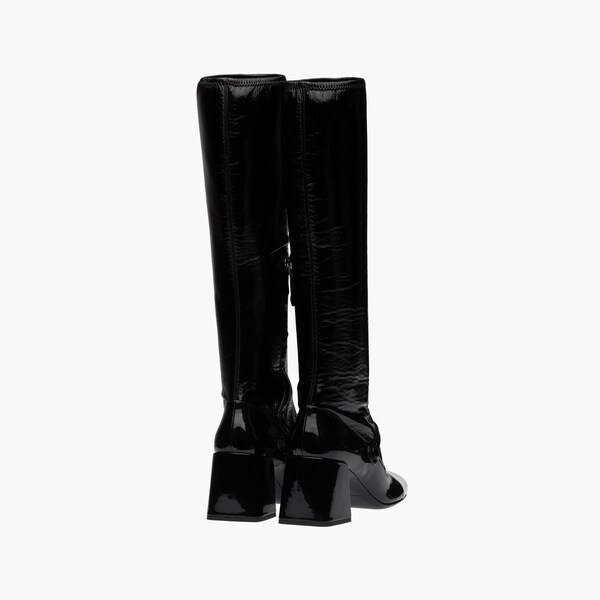 black pleather boots