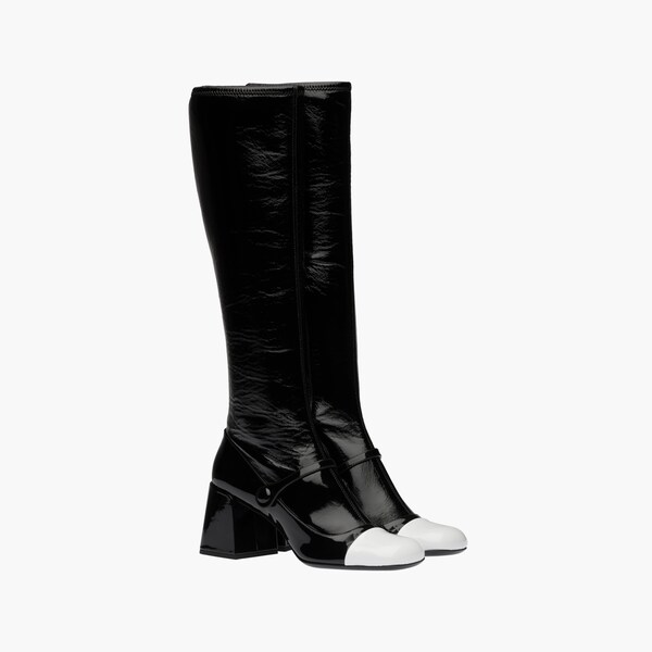 miu miu patent leather booties