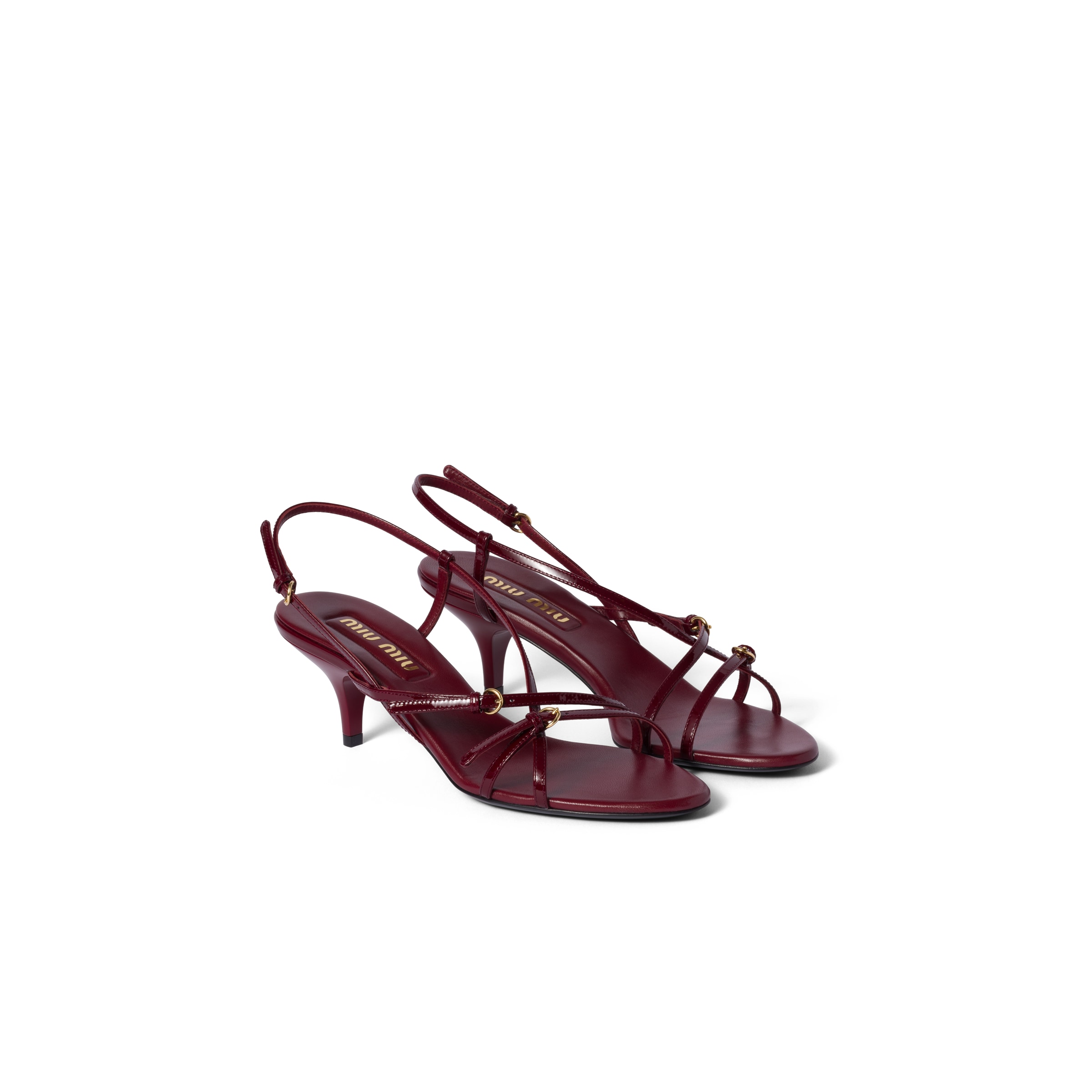 Miu Miu Sandali In Vernice Con Fibbie, Donna, Porpora, Taglia 38