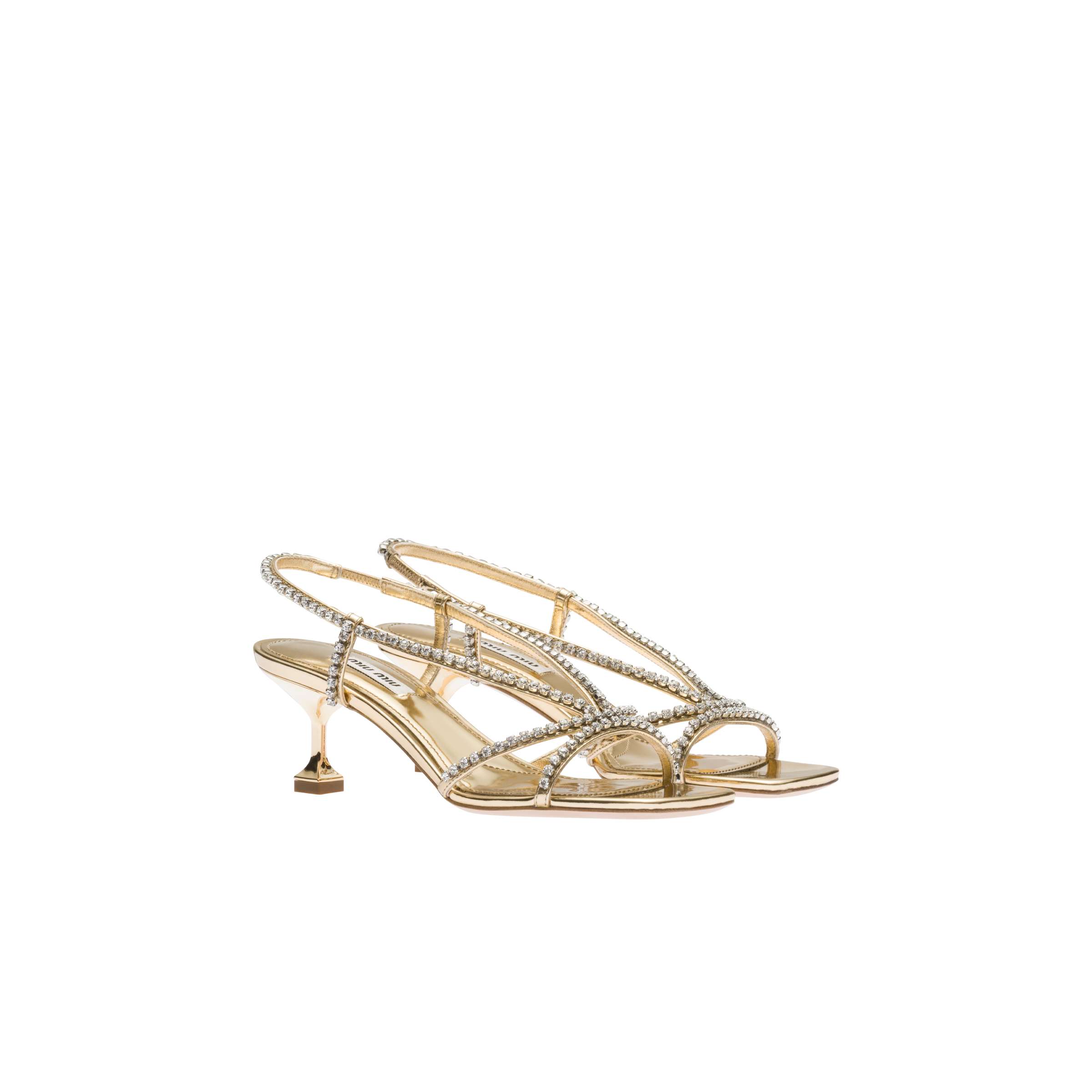 Miu miu metallic leather sandals sales