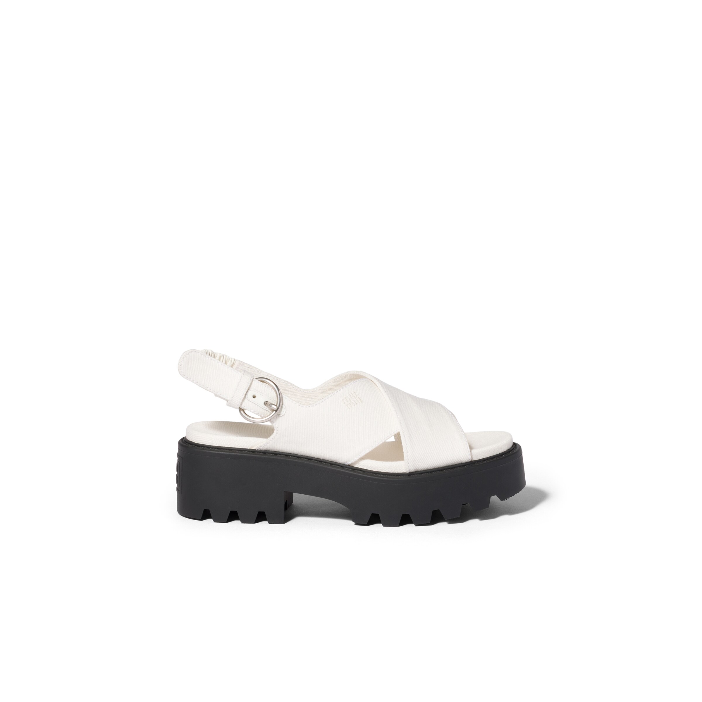 Miu Miu Platform Slingback Sandals In White