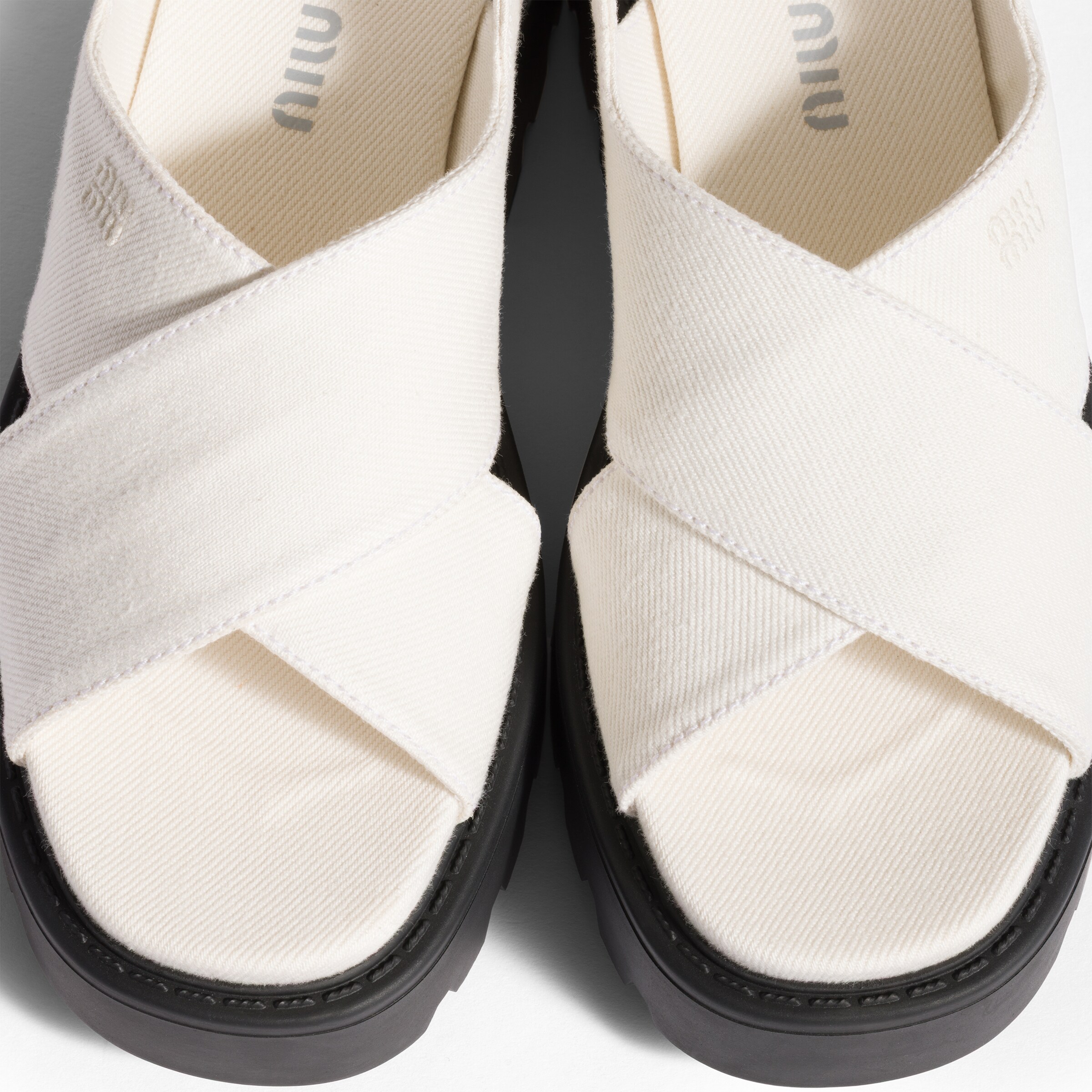 Miu Miu Platform Slingback Sandals In White