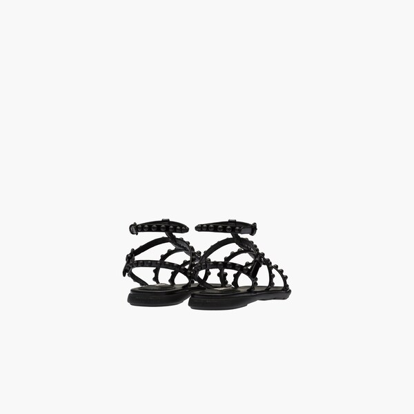 Sandalias de piel con tachuelas Negro | Miu Miu