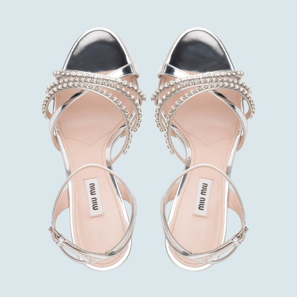 miu miu metallic leather sandals