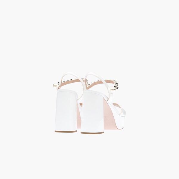 white leather platform sandals