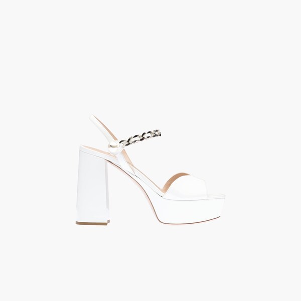 white leather platform sandals