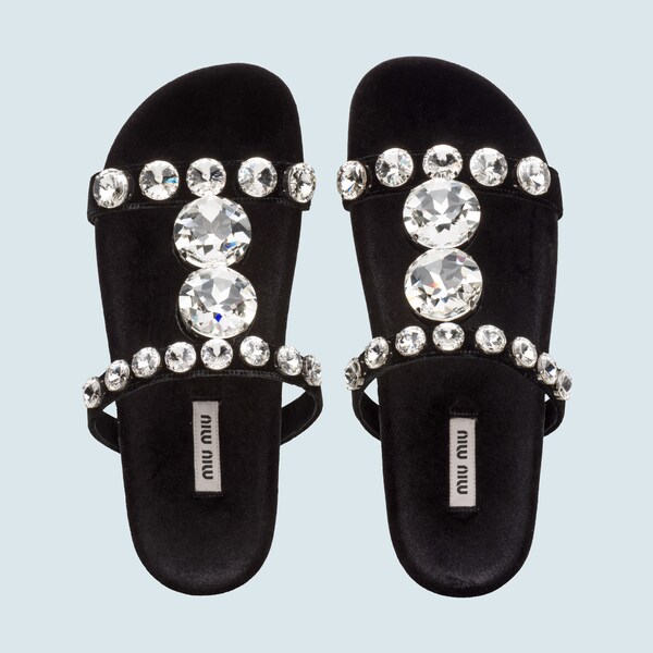 miu miu crystal embellished sandals