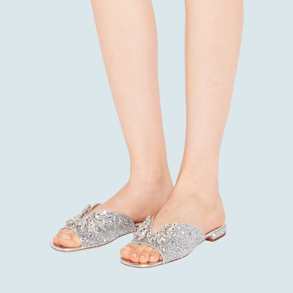 glitter mule shoes