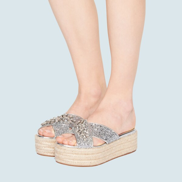 glitter espadrilles sandals