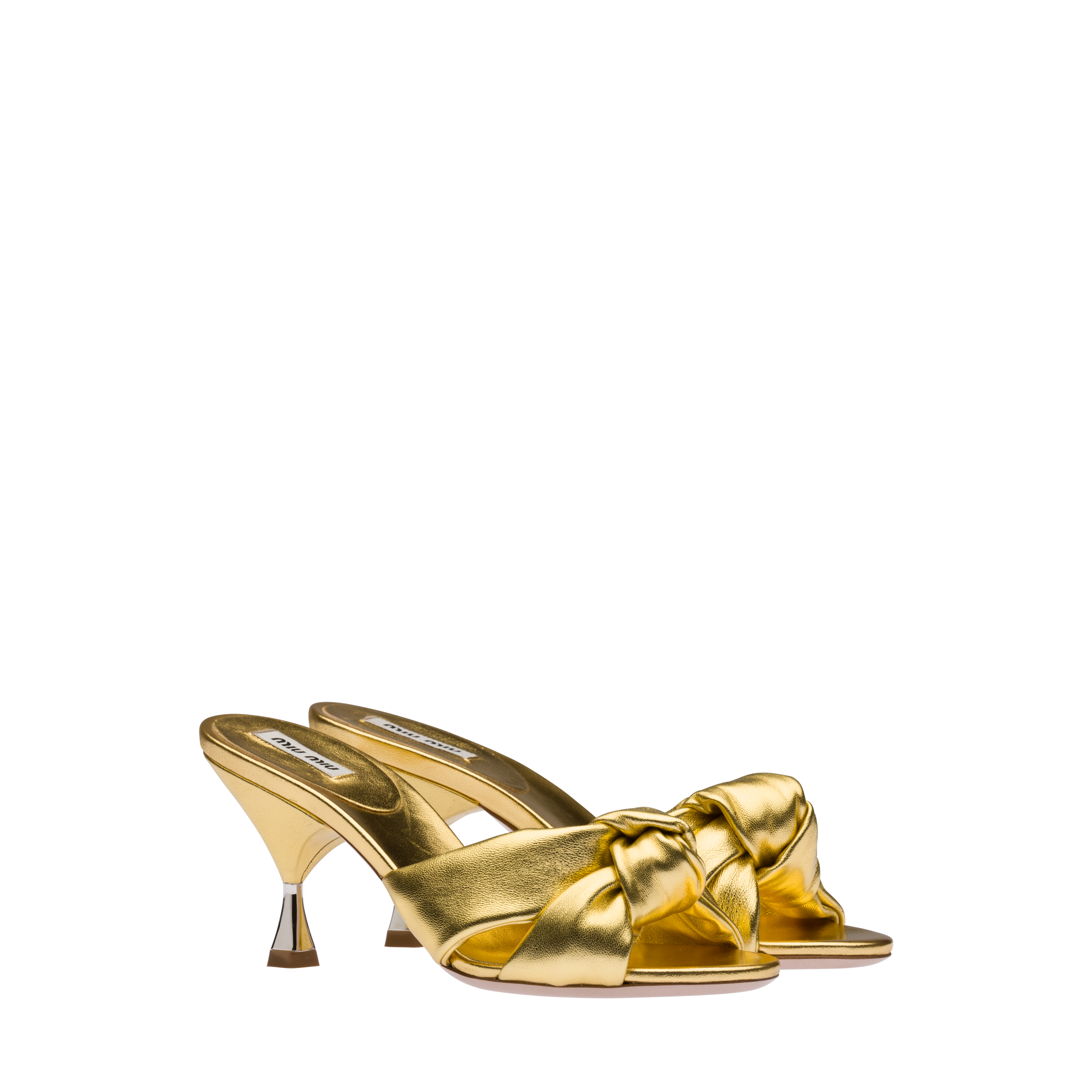 Gold leather mules Clearance