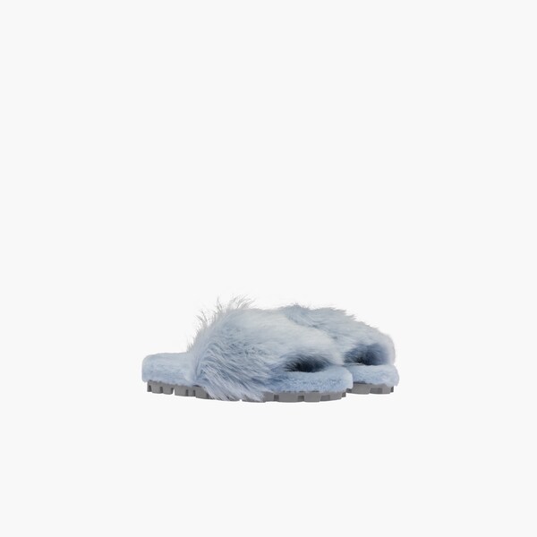 miu miu fluffy slides