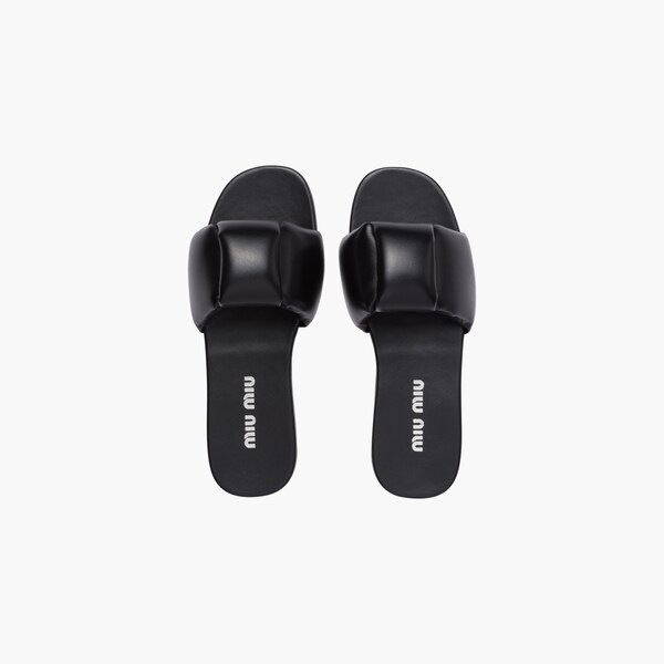 leather black slides