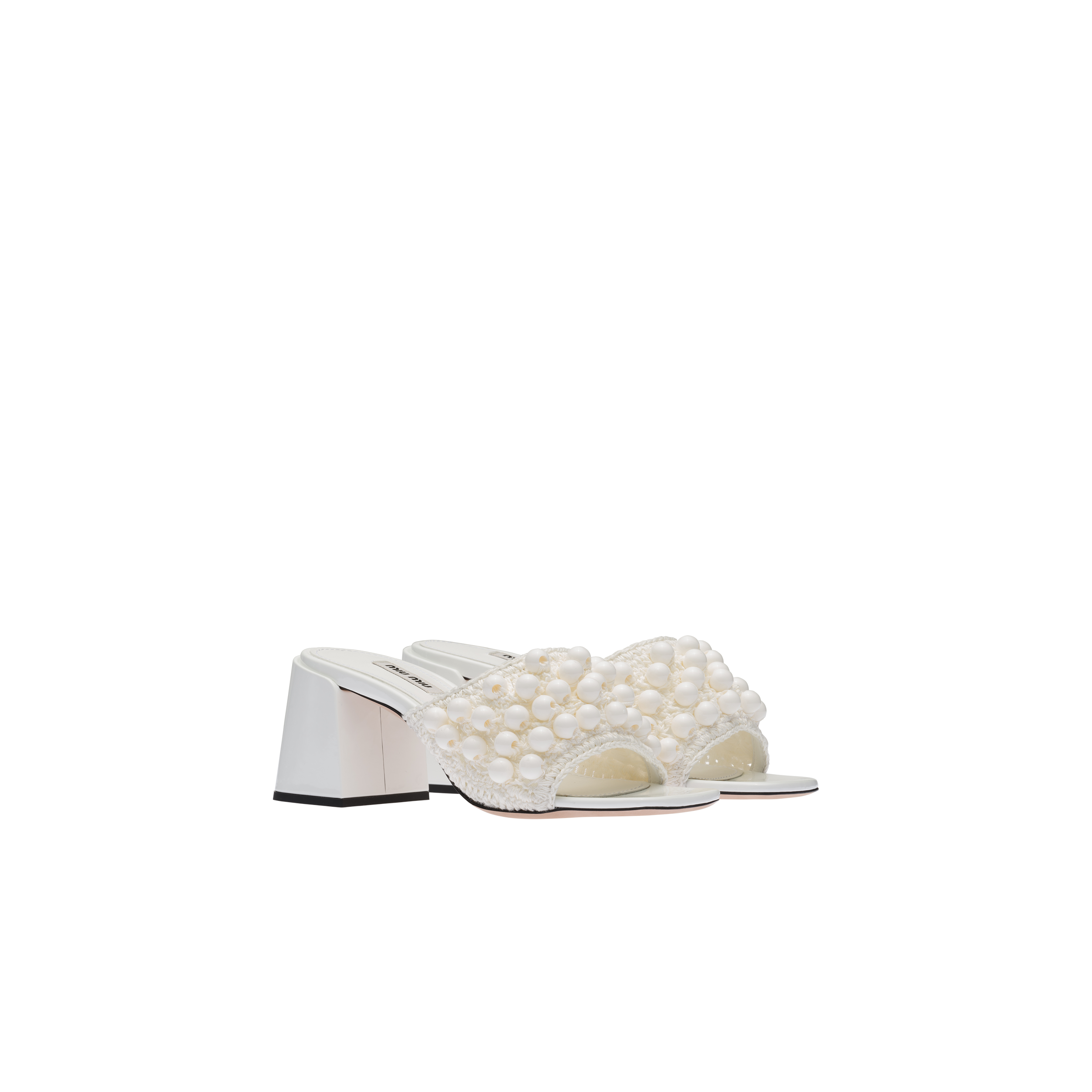 Cotton crochet sandals White Miu Miu