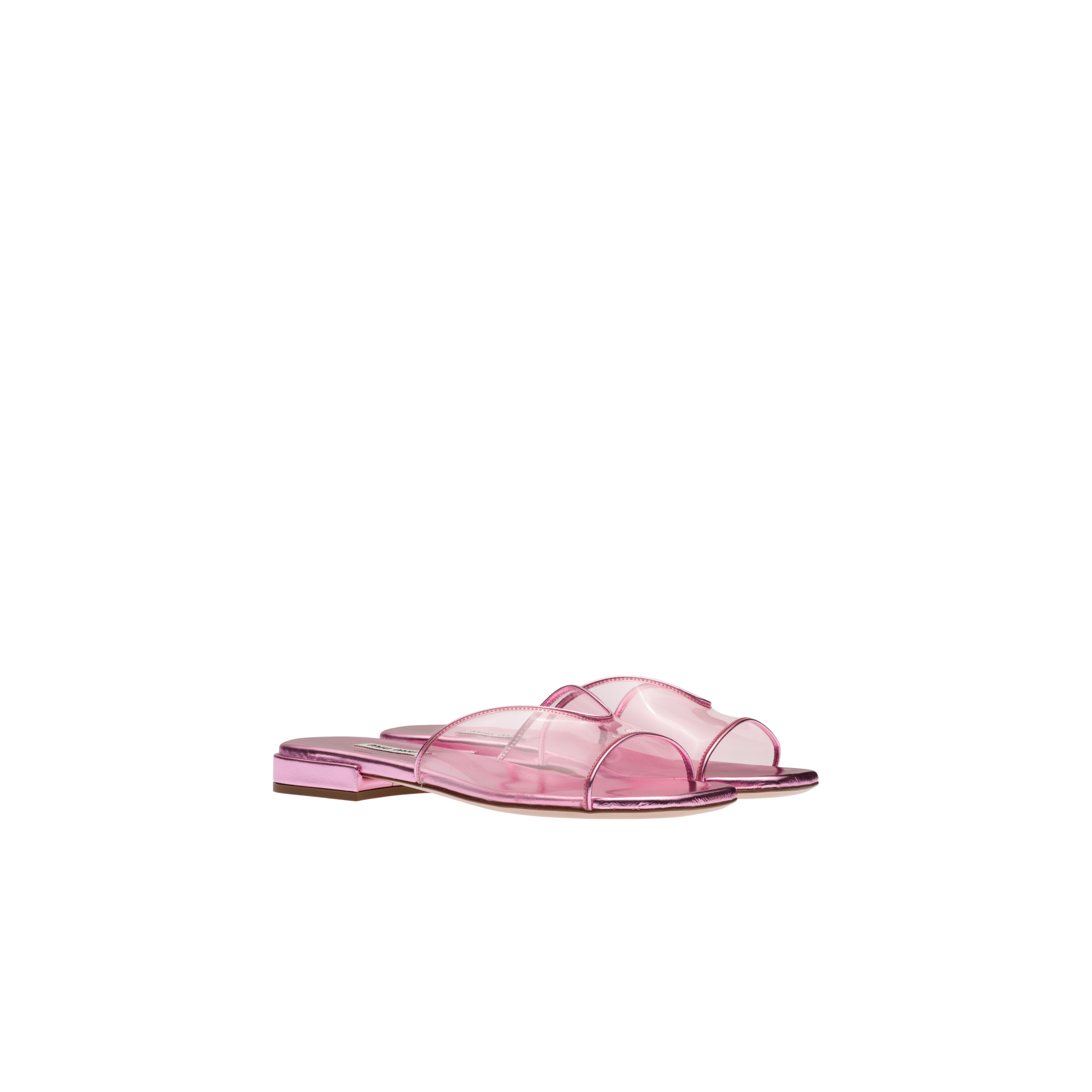 Plexiglas And Metallic Leather Sandals Pink Miu Miu