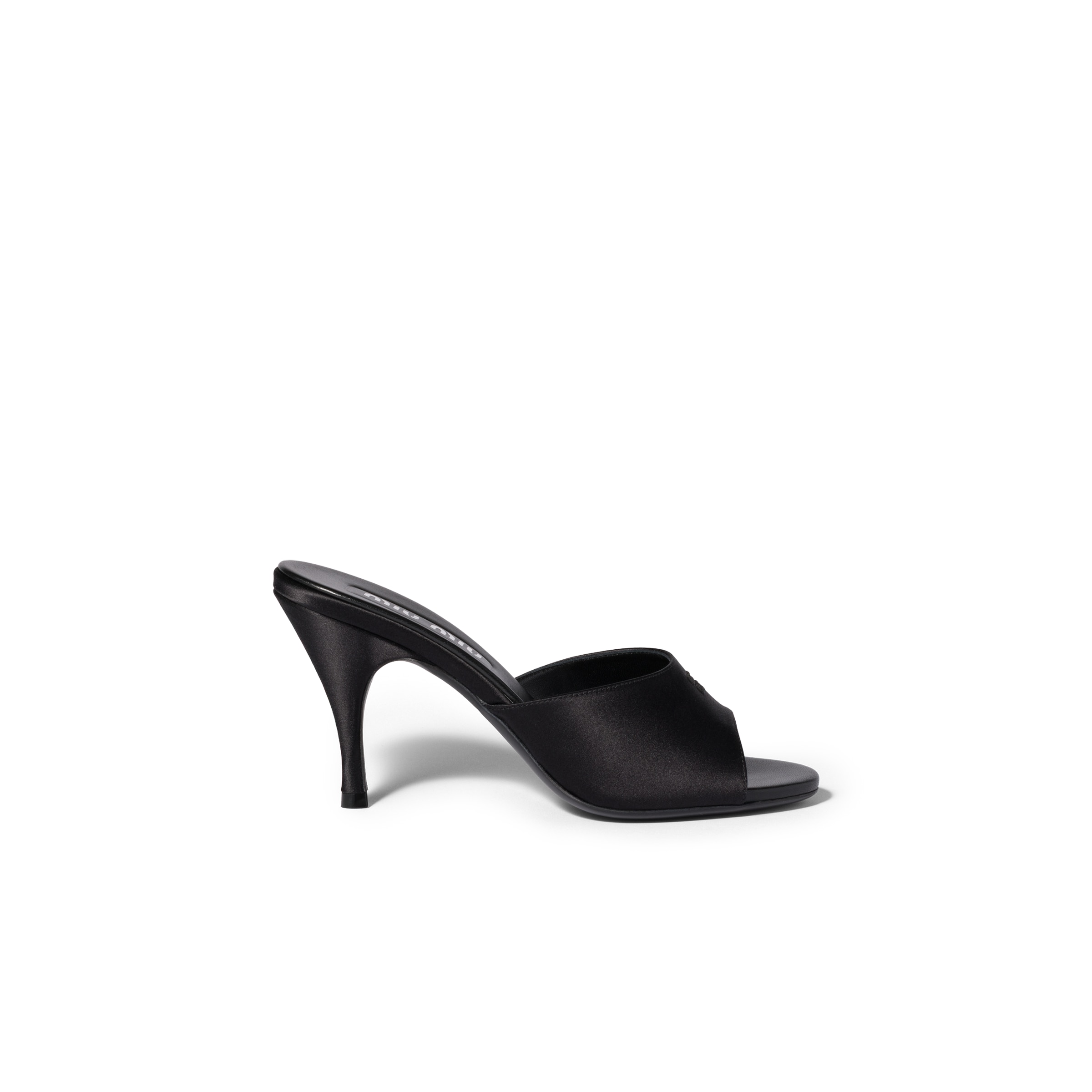 Miu Miu Satin Sandals In Black