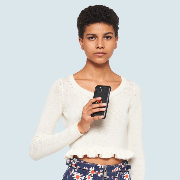 レディース エアポッド スマホ用レザーケース Miu Miu