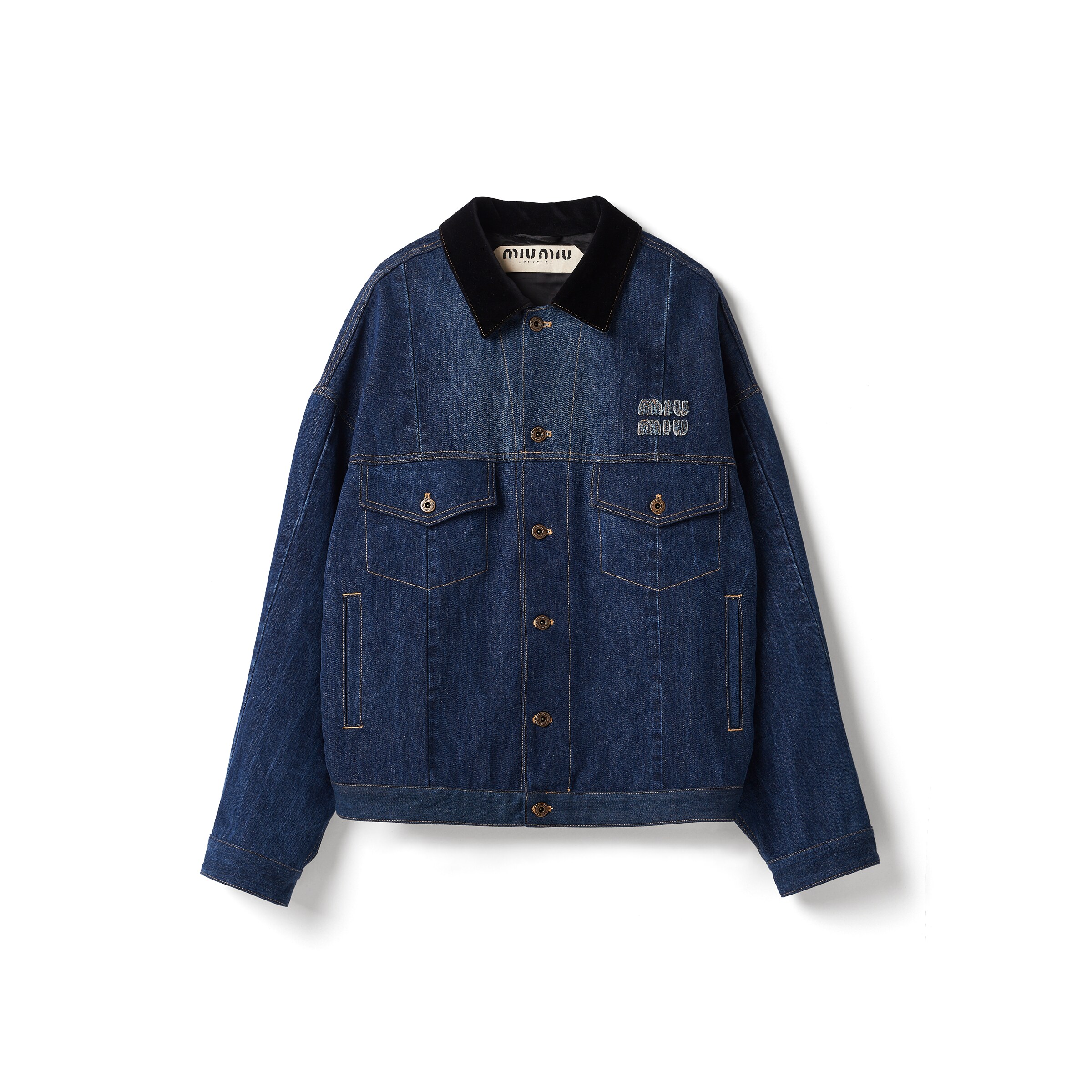 Miu Miu Veste De Camionneur En Denim, Femme, Bleu, Taille 40