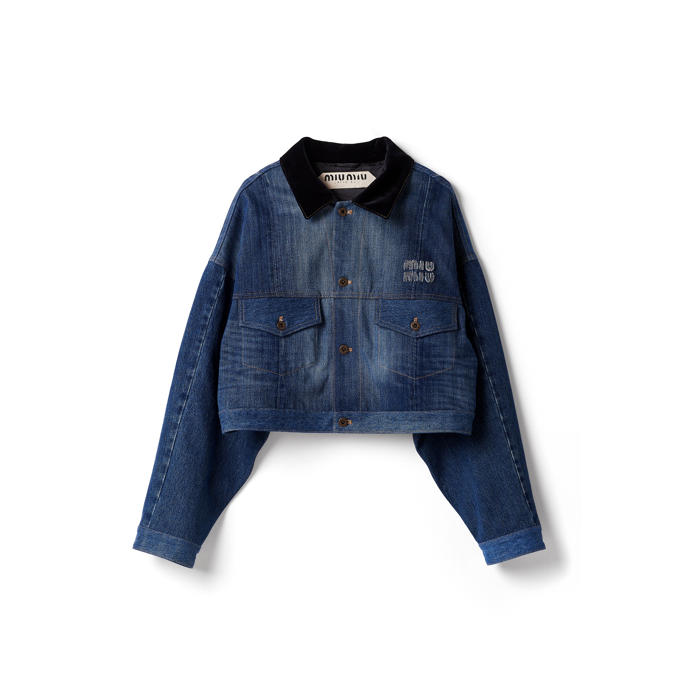 Miu Miu Veste De Camionneur En Denim, Femme, Bleu, Taille 40
