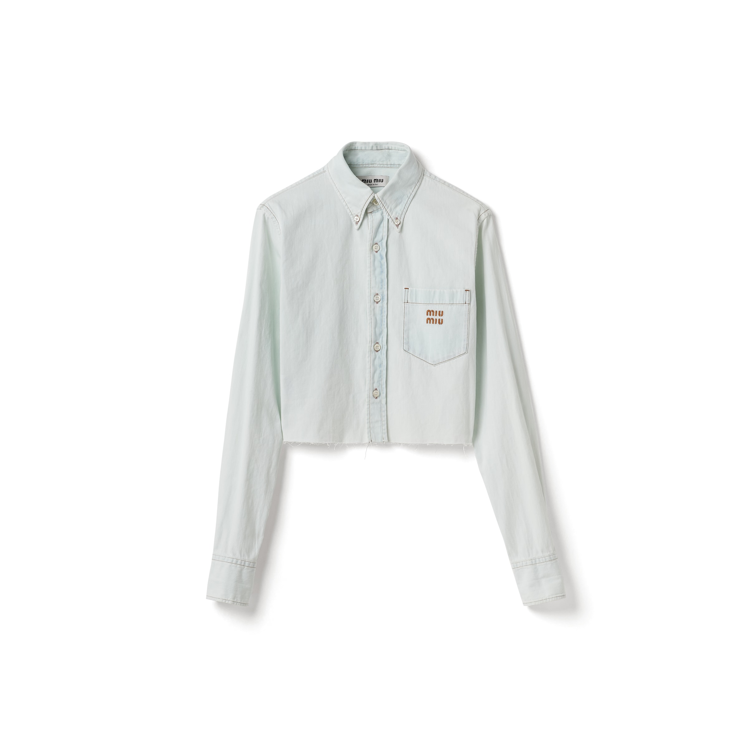 Miu Miu Chemise En Denim Chambray, Femme, Bleu Clair, Taille 40