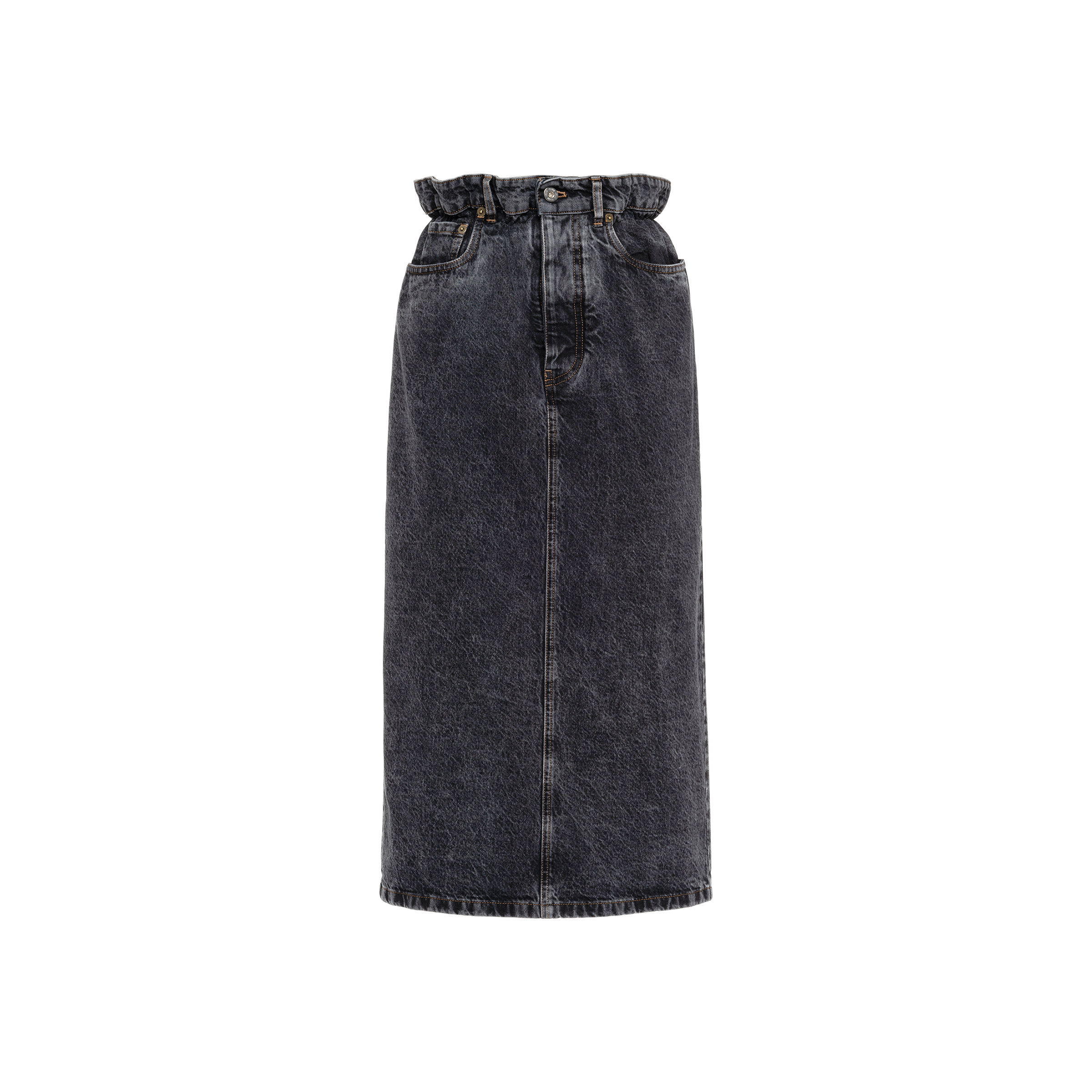 long black denim pencil skirt