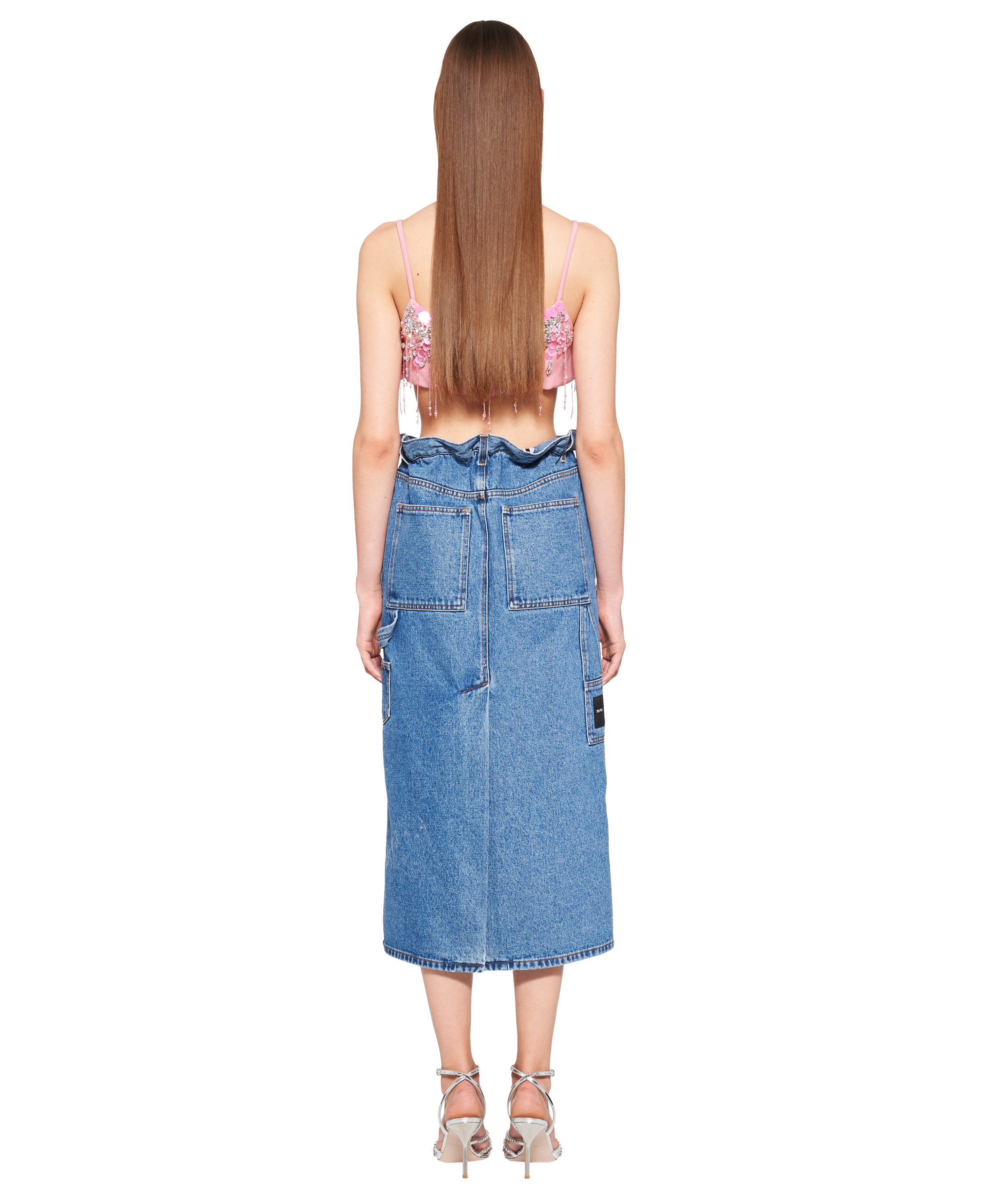 在庫一掃 ペンシルスカート Miumiu デニム リラックスフィット Gwd250 1sxo F0008 Miumiu スカート レディースファッション Buy