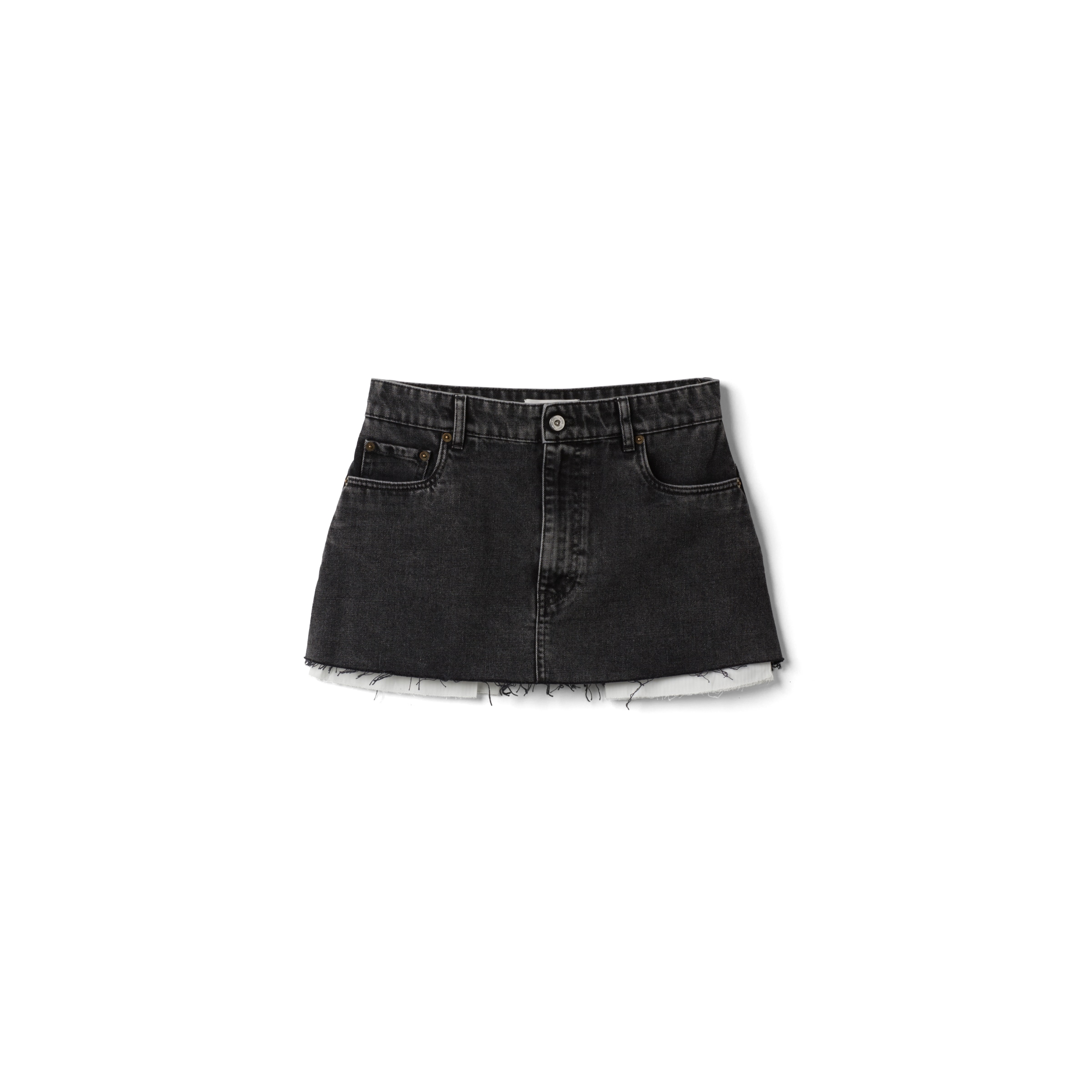 Miu Miu Black Denim Miniskirt, Woman, Black, Size 40