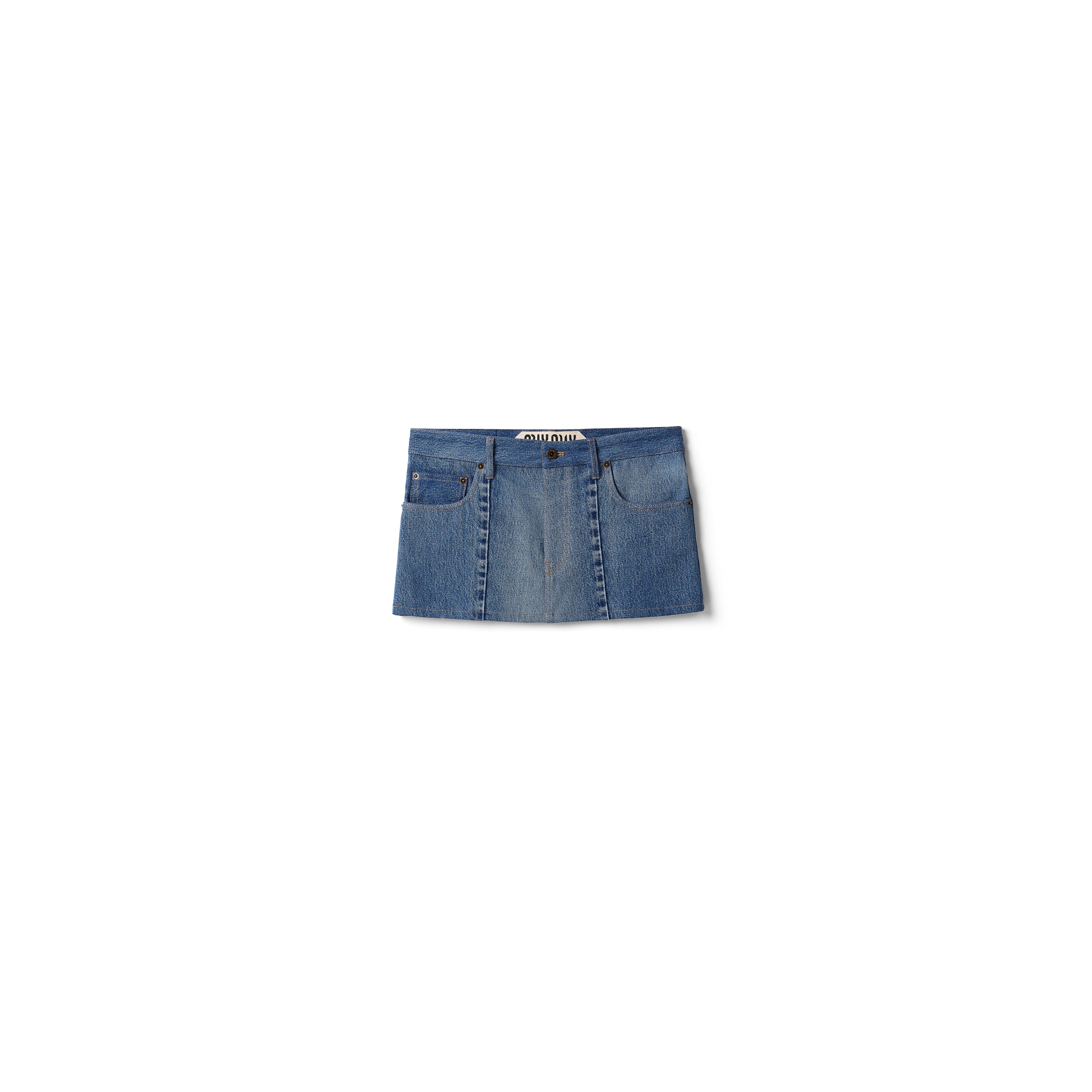 Miu Miu Jupe Courte En Denim, Femme, Bleu, Taille 40