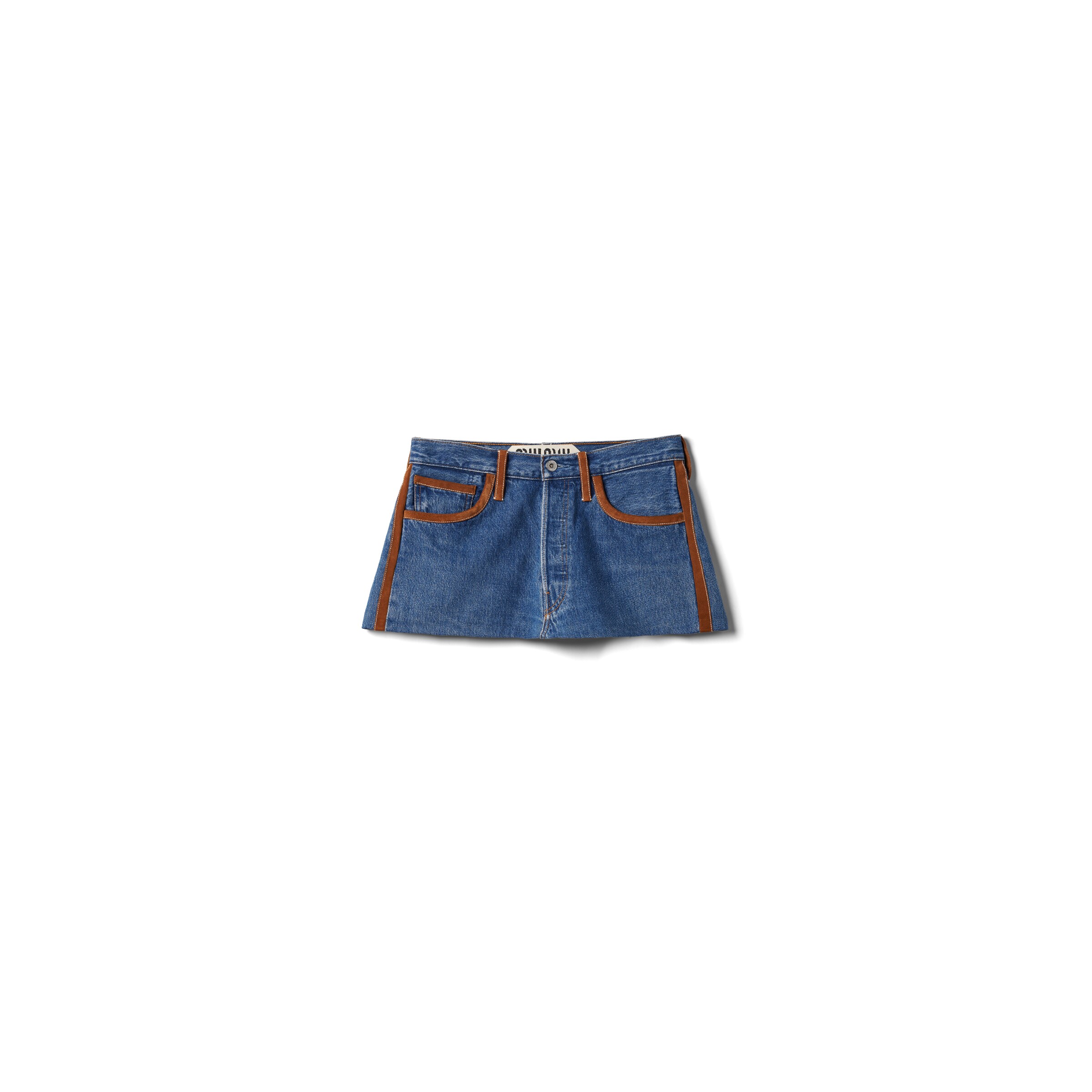 Miu Miu Jupe Courte En Denim, Femme, Bleu, Taille 42