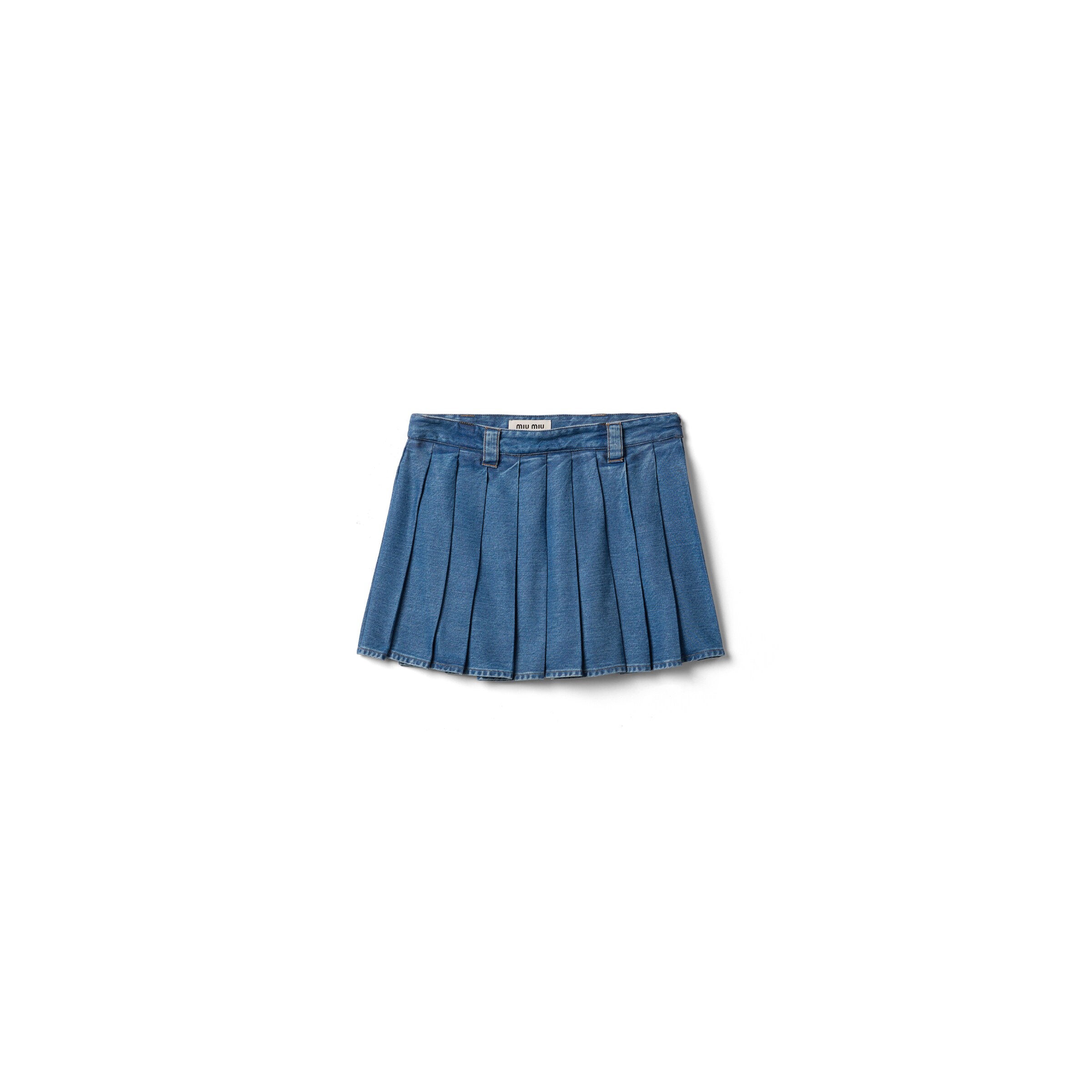Miu Miu Jupe Courte En Denim, Femme, Bleu, Taille 40